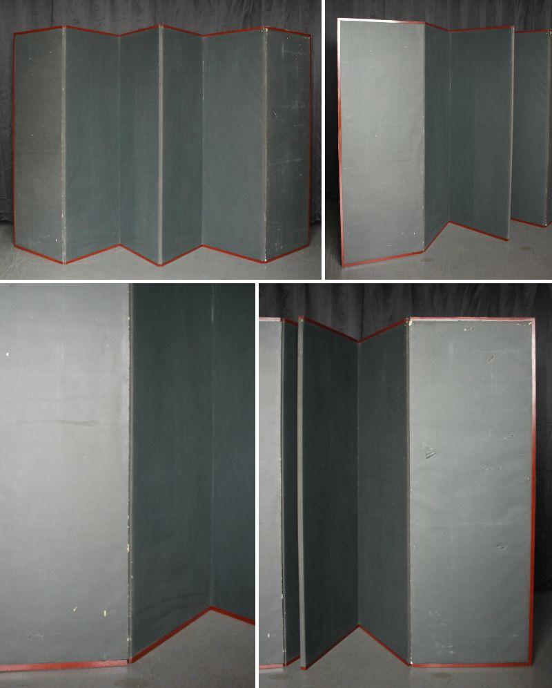 B1 Japanese Antiques Kano School, 6panel folding screen, crane&plants For Sale 13