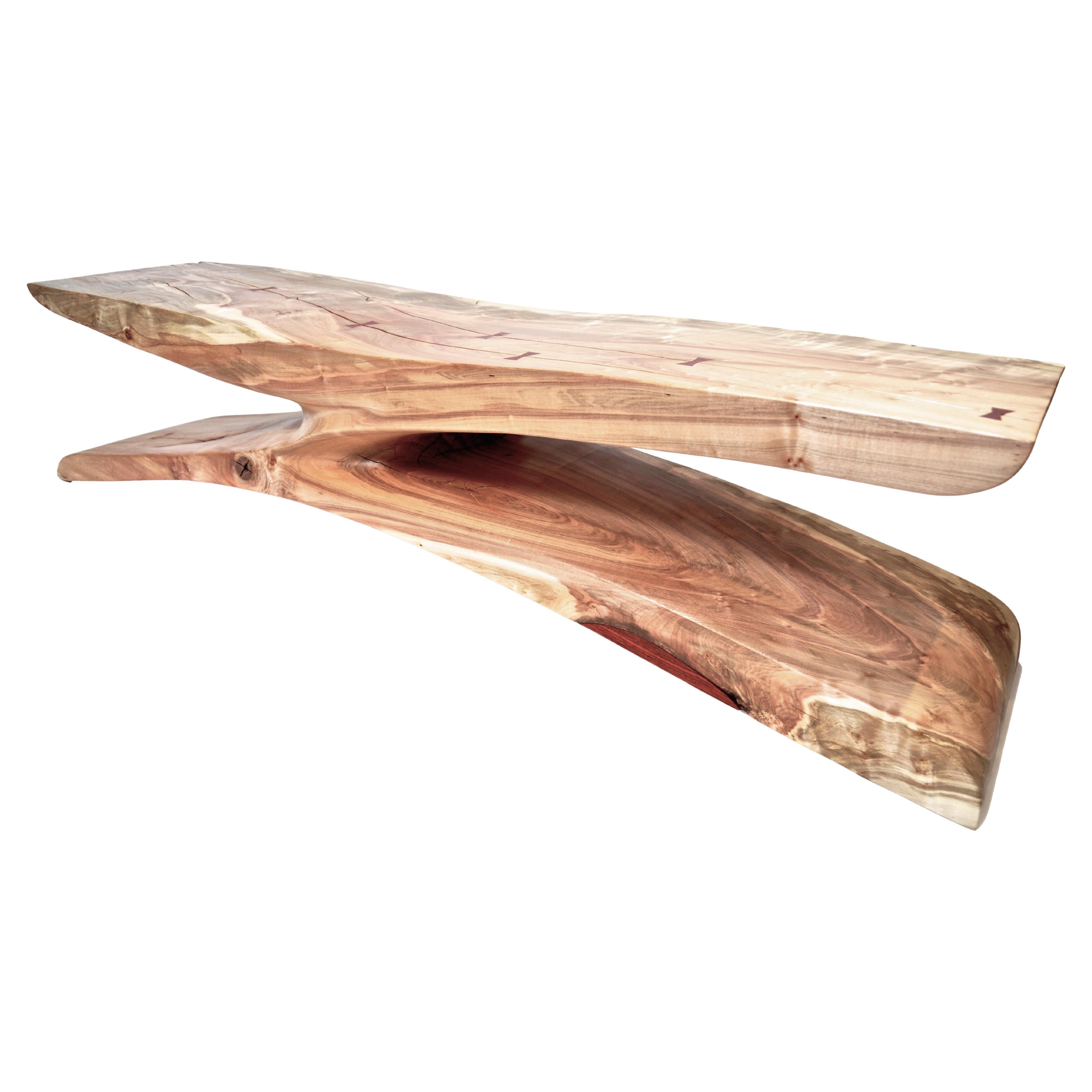 B1065 Bench in Pointed Maple & Padouk Wood by Jörg Pietschmann
