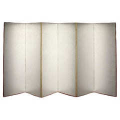 B12 Japanese Antiques 6panels, Silver Paper, folding Screen