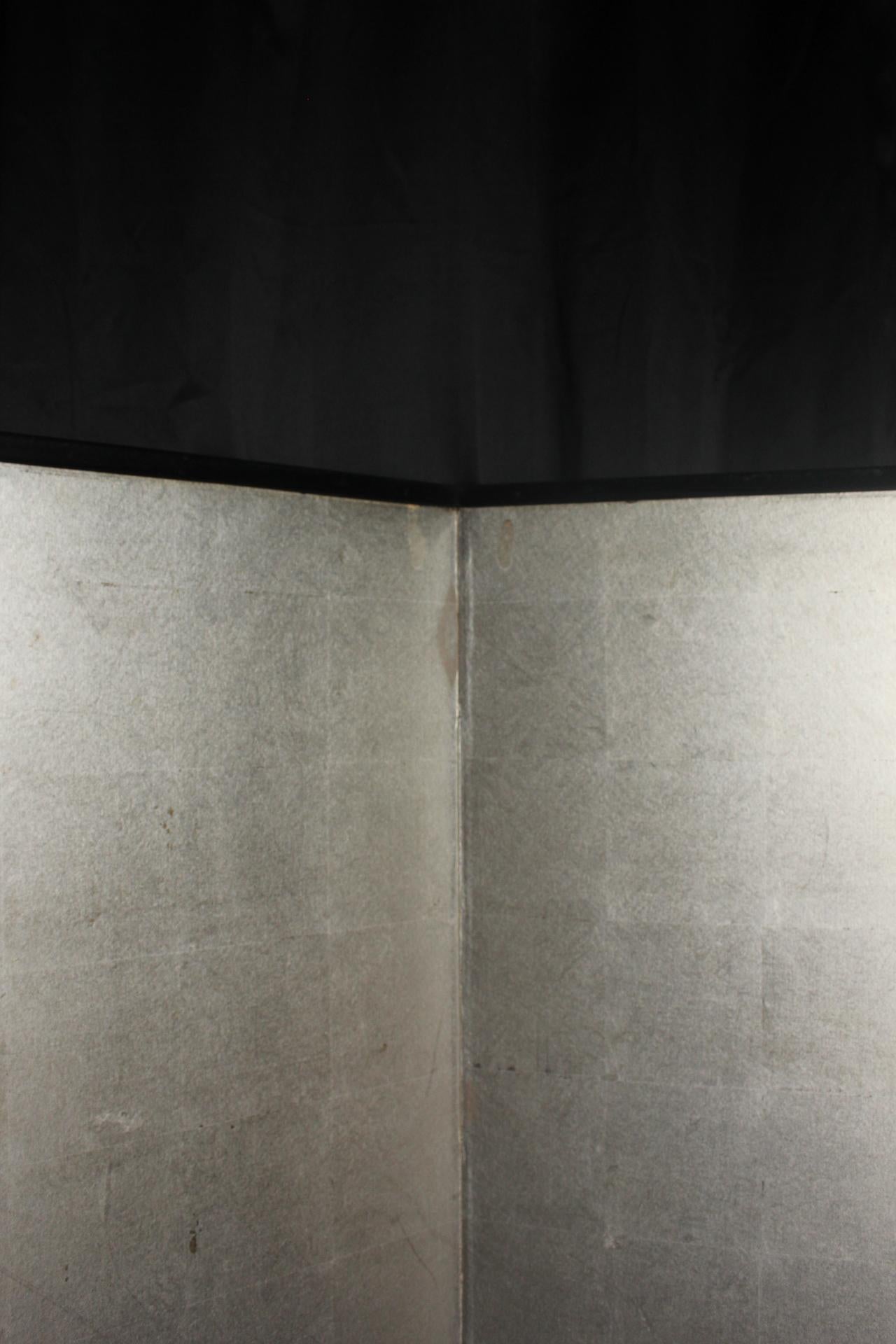 B15 Japanese Antiques 6panels, Silver Paper, folding Screen For Sale 6