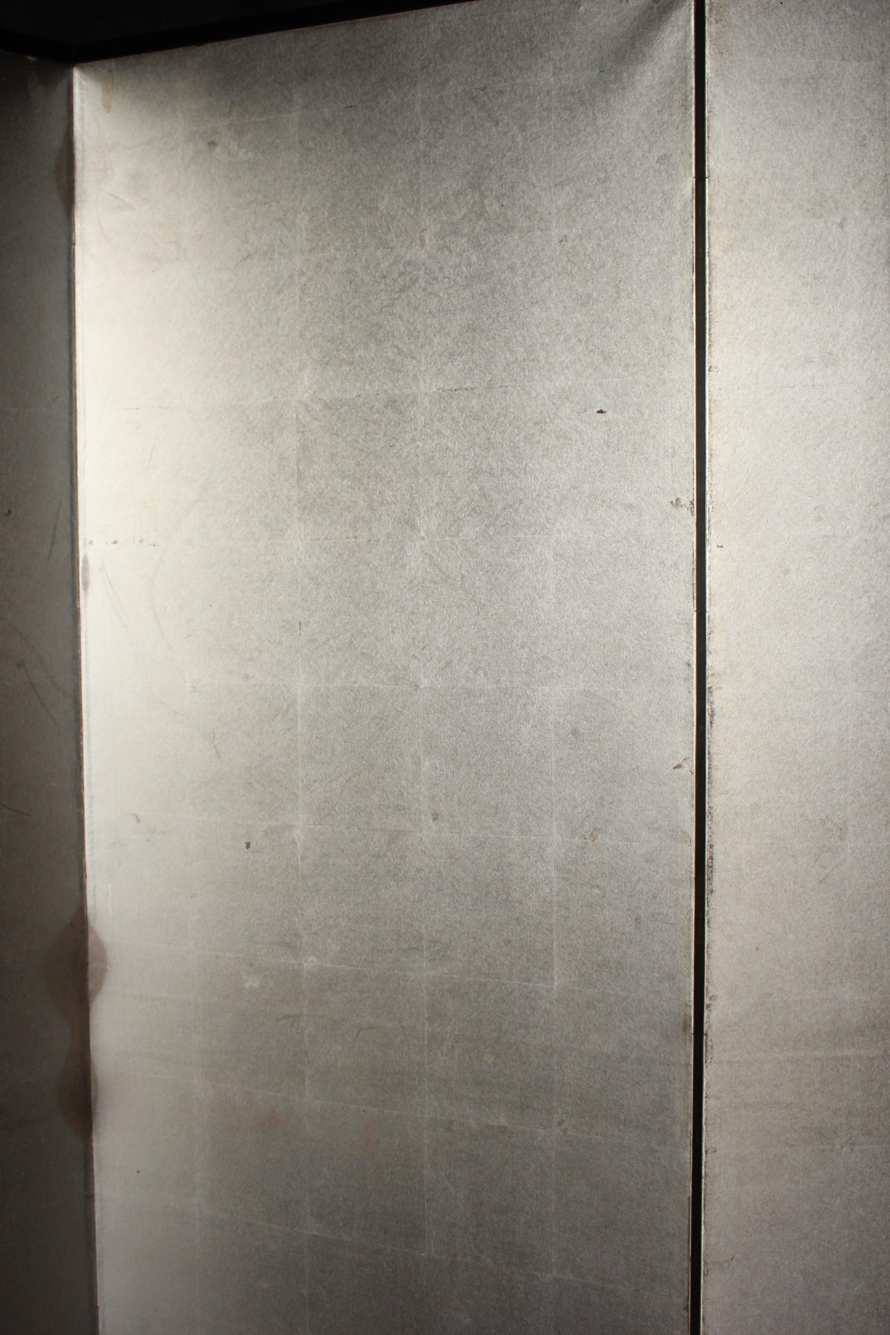 B15 Japanese Antiques 6panels, Silver Paper, folding Screen For Sale 9