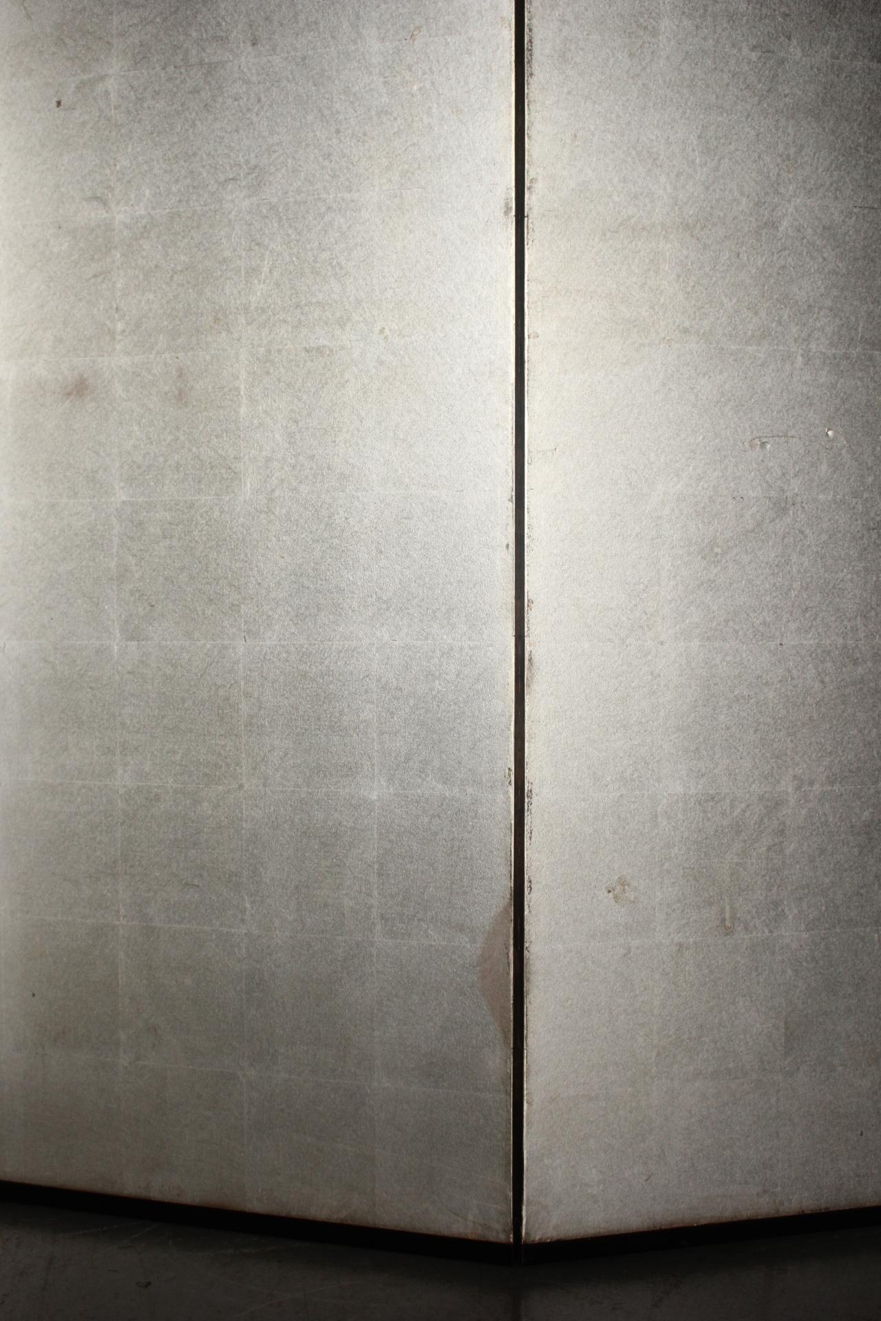 B15 Japanese Antiques 6panels, Silver Paper, folding Screen For Sale 10