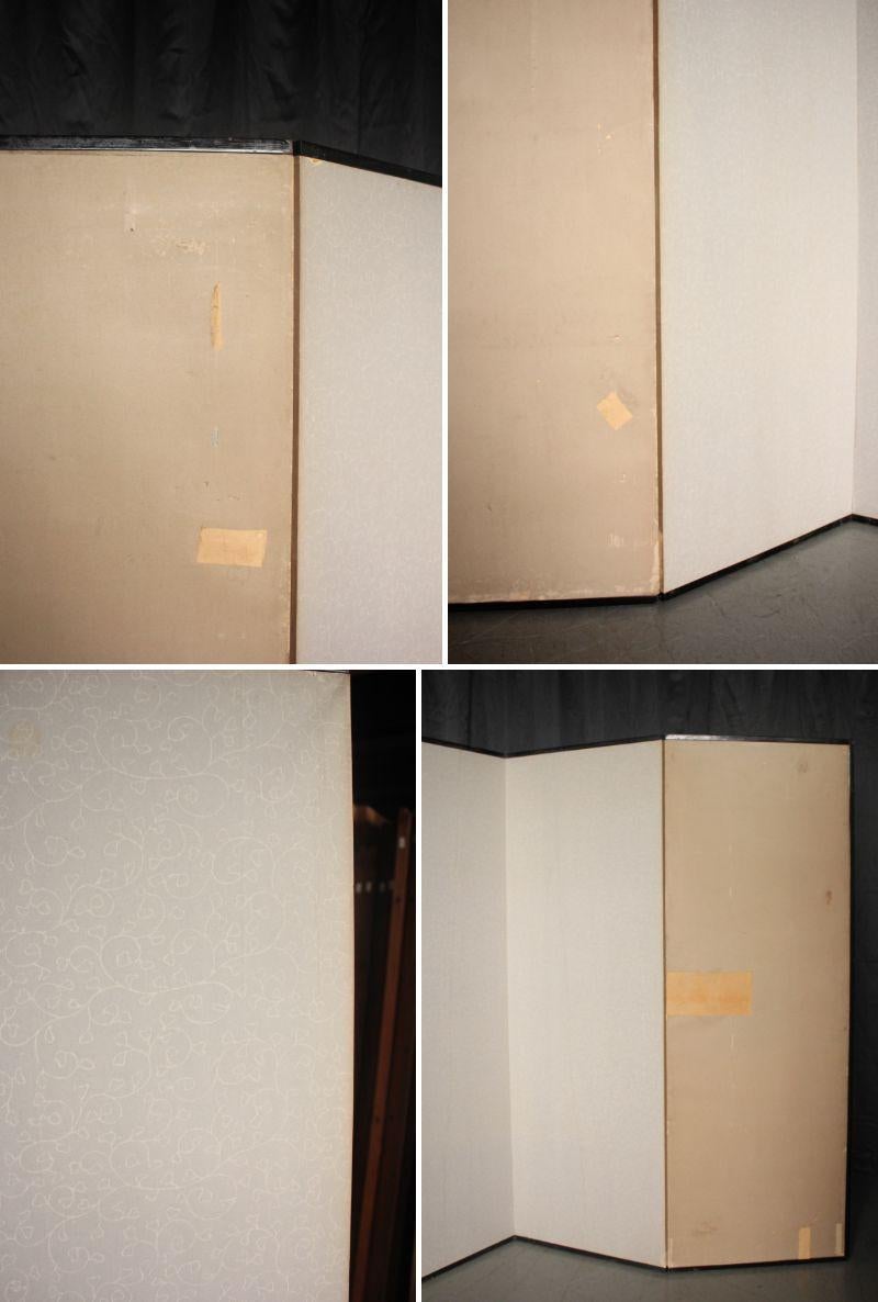 B15 Japanese Antiques 6panels, Silver Paper, folding Screen For Sale 15