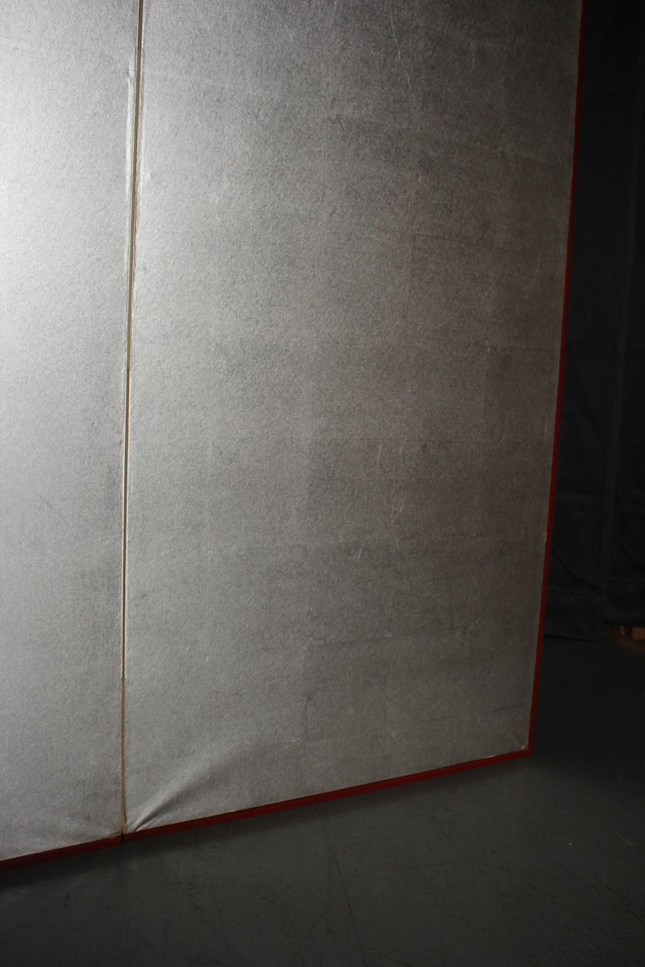 B16 Japanese Antiques 6panels, Silver Paper, folding Screen checkered pattern in vendita 11