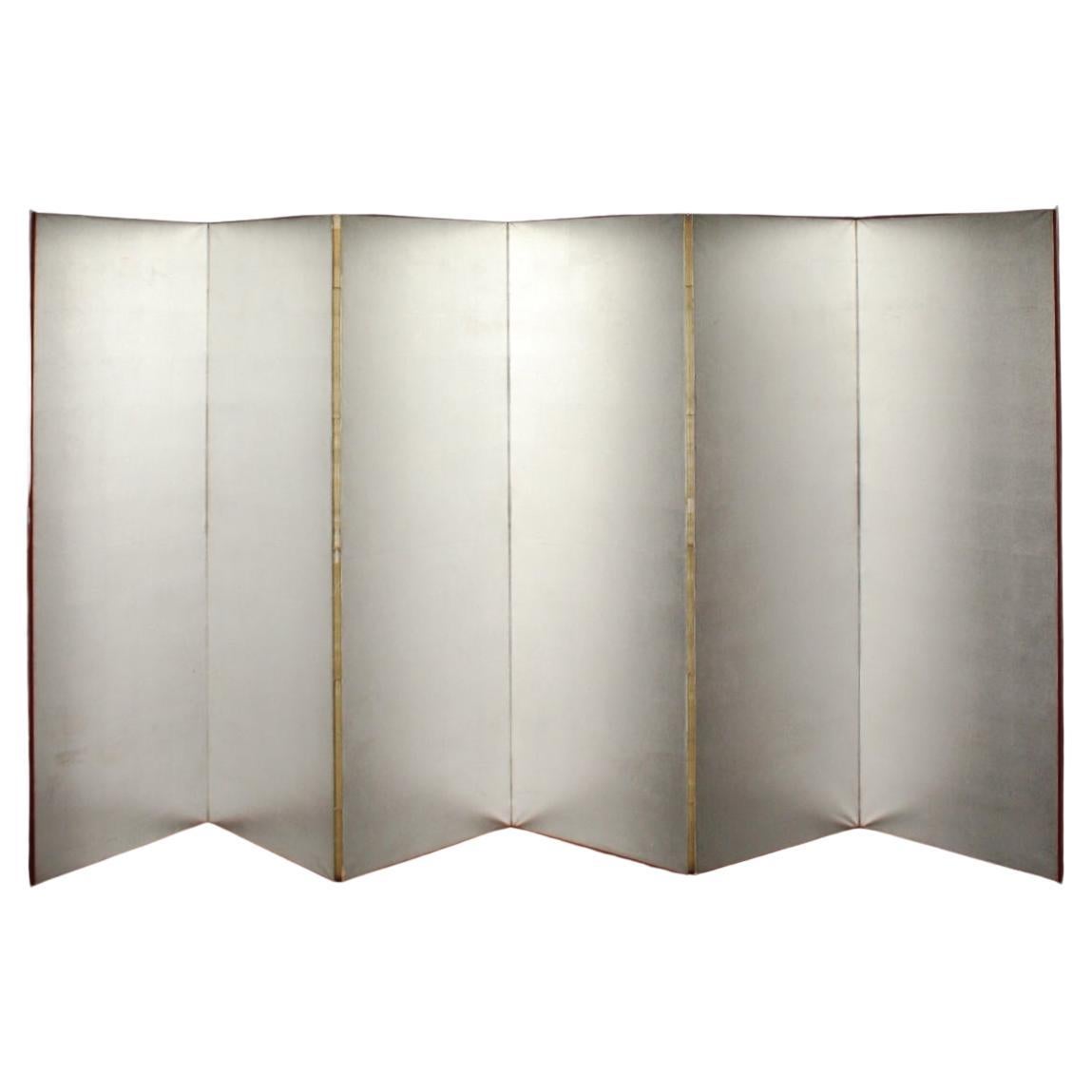 B16 Japanese Antiques 6panels, Silver Paper, folding Screen checkered pattern