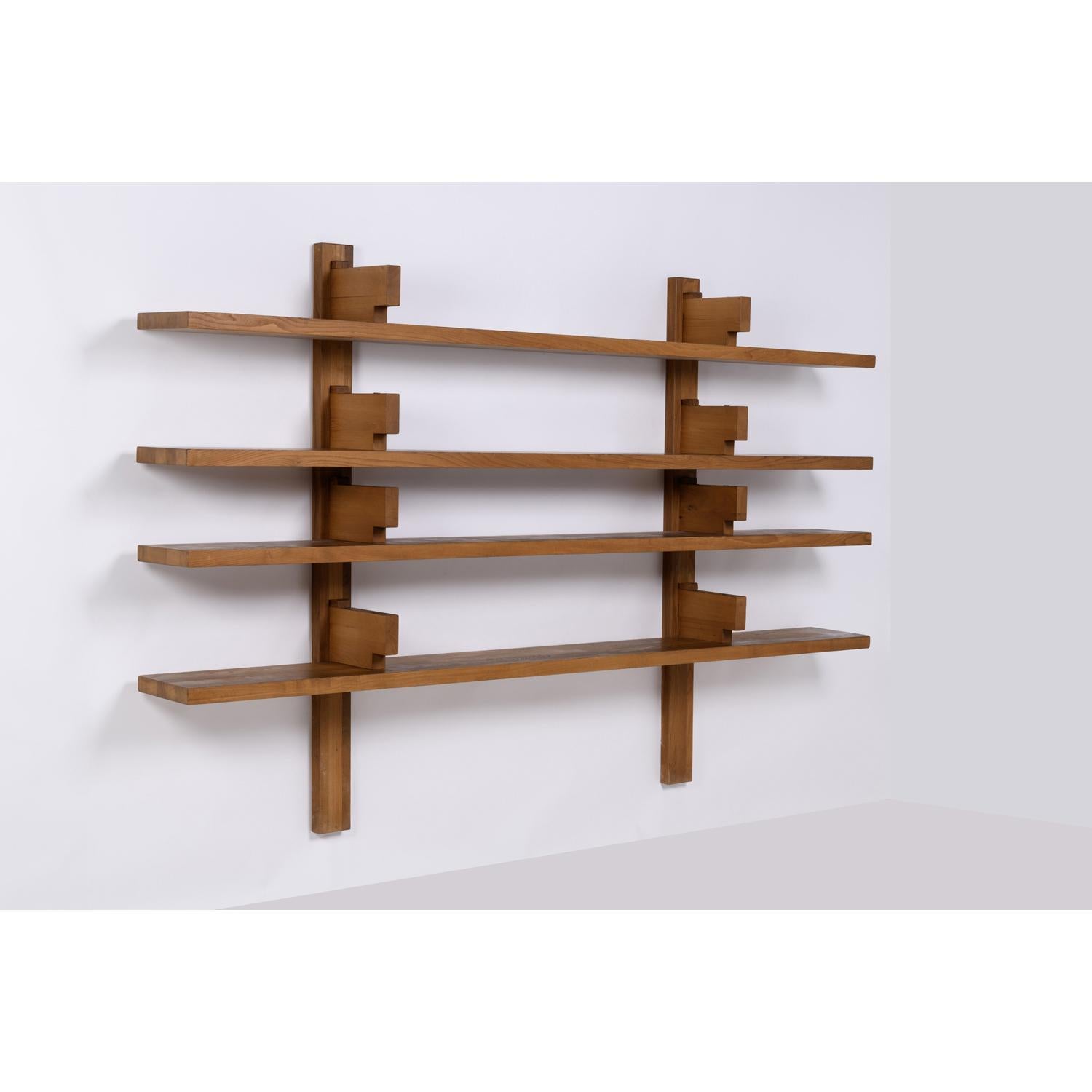 B17 Bibliothèque Wall Unit Shelve by Pierre Chapo in Elm Wood, France For  Sale at 1stDibs