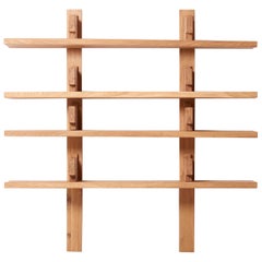 B17 Bibliothèque Wall Unit Shelve by Pierre Chapo in Oak, France