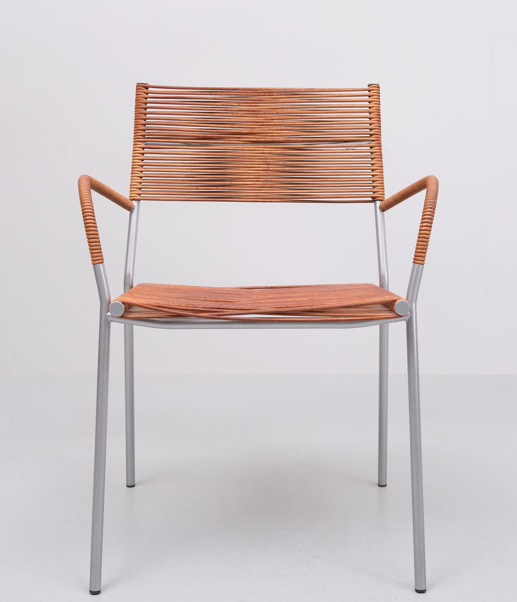 Leather B2 Arm chair, design Tito Agnoli for Bonacina  Italy For Sale