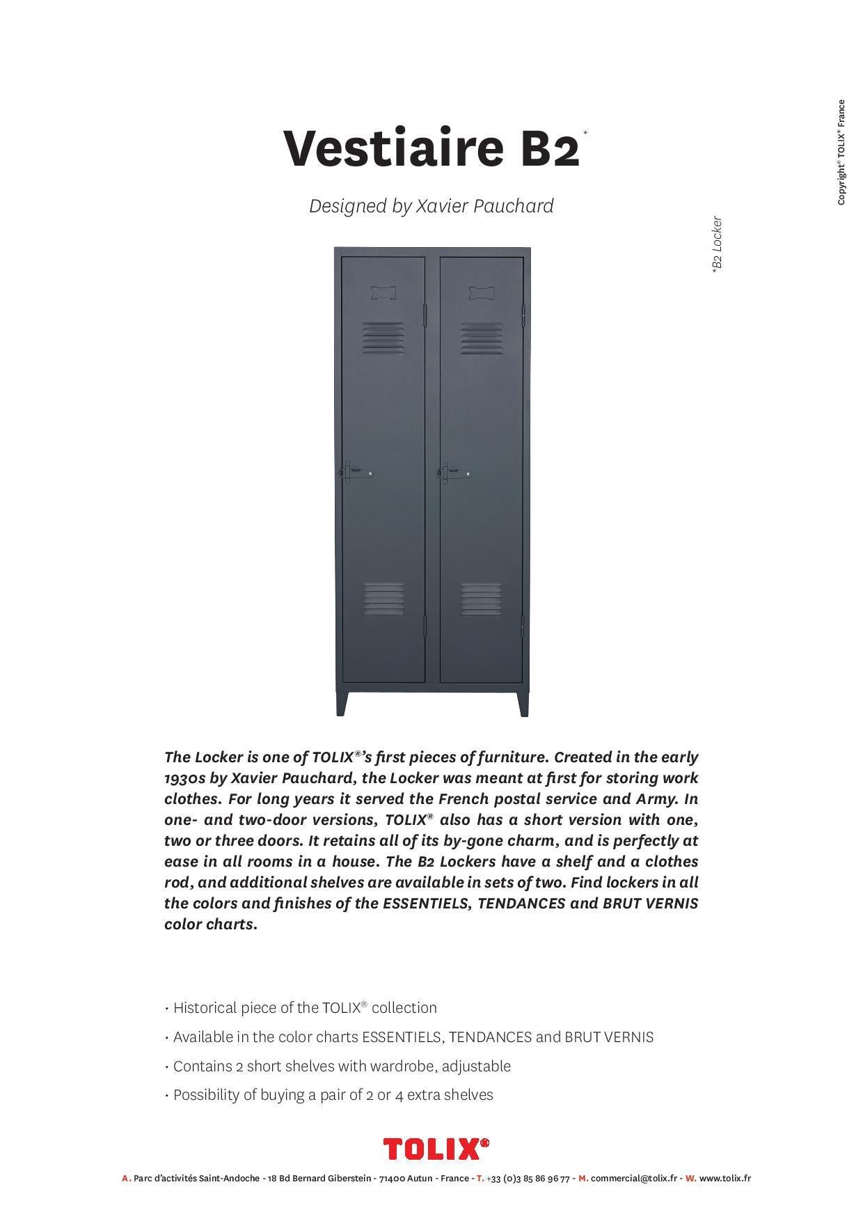 Modern B2 High Locker in Essential Colors by Xavier Pauchard and Tolix For Sale