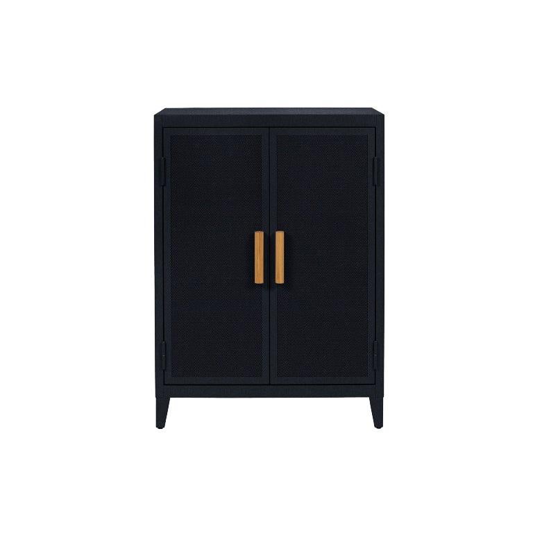 B2 Perforated Low Locker in Midnight Blue by Black Andriot and Tolix, US For Sale