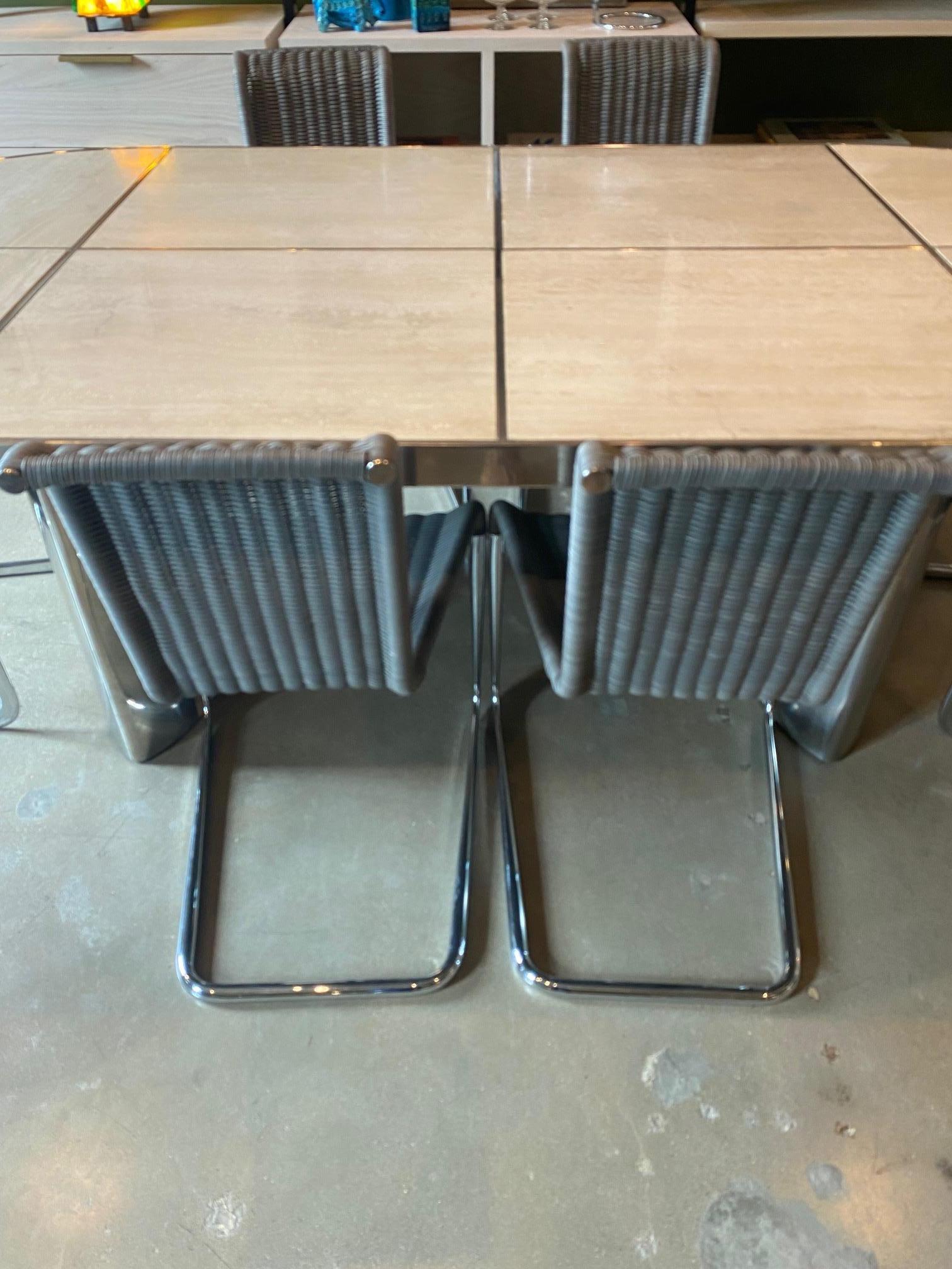 XX secolo B20 Sedie da pranzo grigie intrecciate, set di otto, di Tecta, Germania, anni '80 in vendita