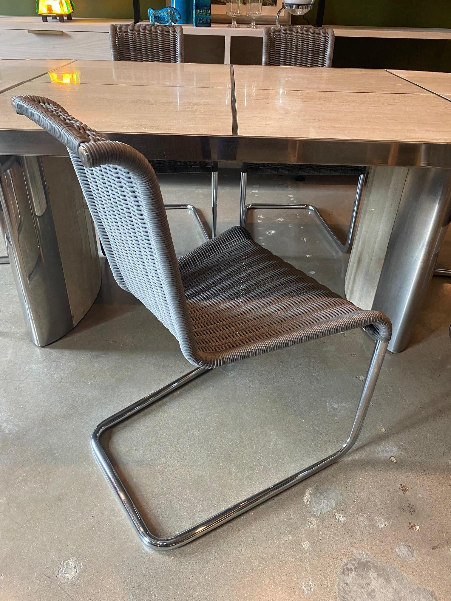 B20 Sedie da pranzo grigie intrecciate, set di otto, di Tecta, Germania, anni '80 in vendita 1