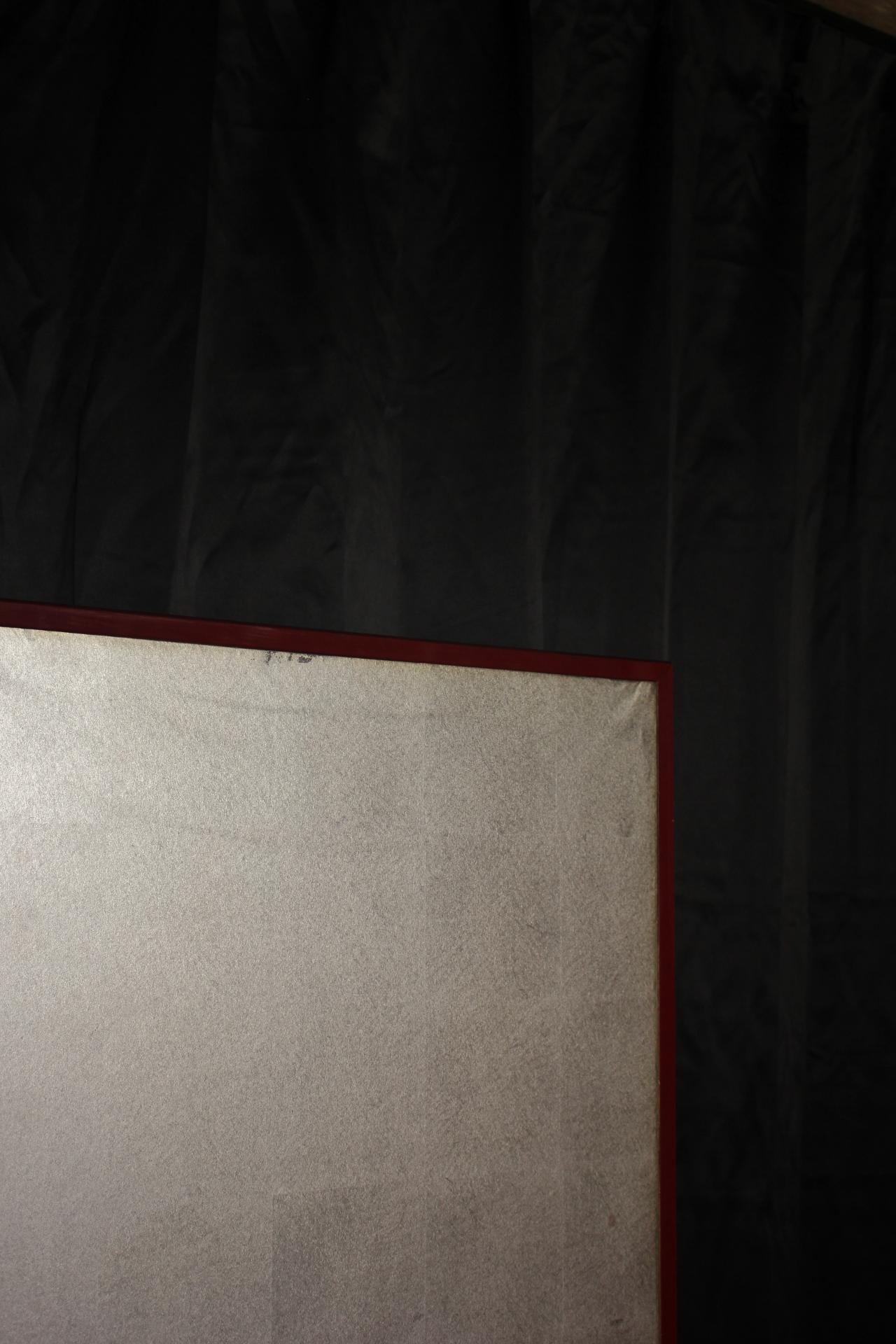 B20 Japanese Antiques 6panels, Silver Paper, folding Screen For Sale 9