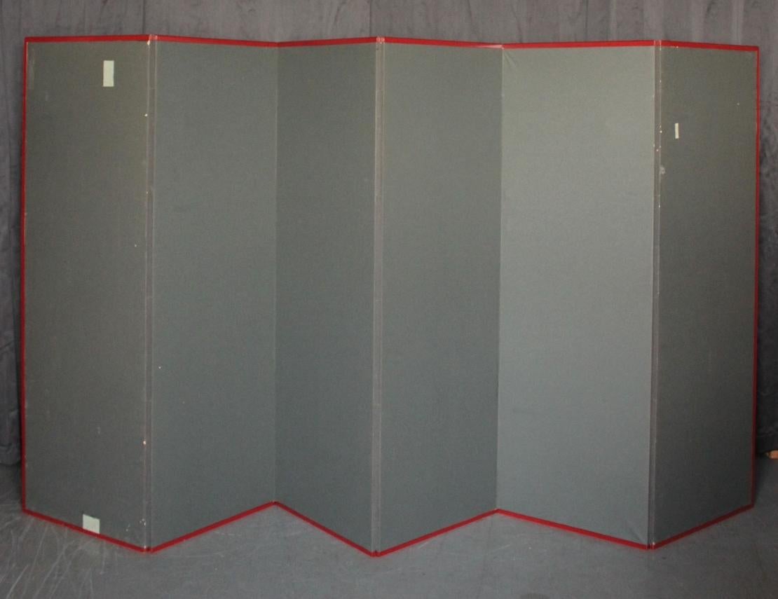 B20 Japanese Antiques 6panels, Silver Paper, folding Screen For Sale 11