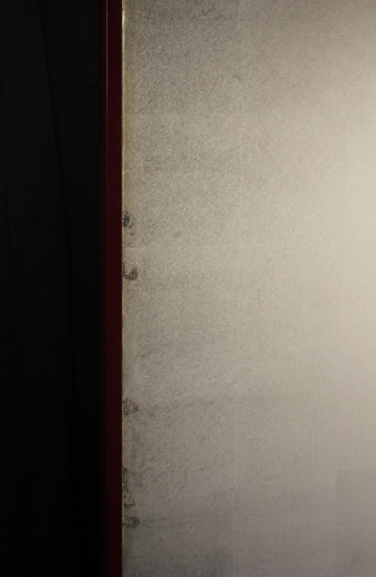B20 Japanese Antiques 6panels, Silver Paper, folding Screen For Sale 1