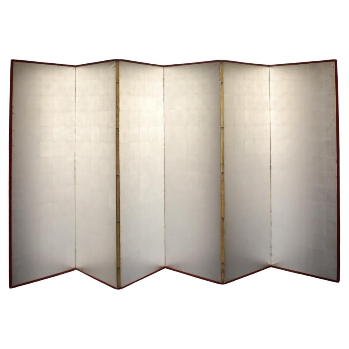 B20 Japanese Antiques 6panels, Silver Paper, folding Screen