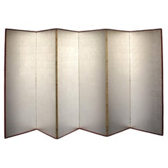 B20 Japanese Antiques 6panels, Silver Paper, folding Screen