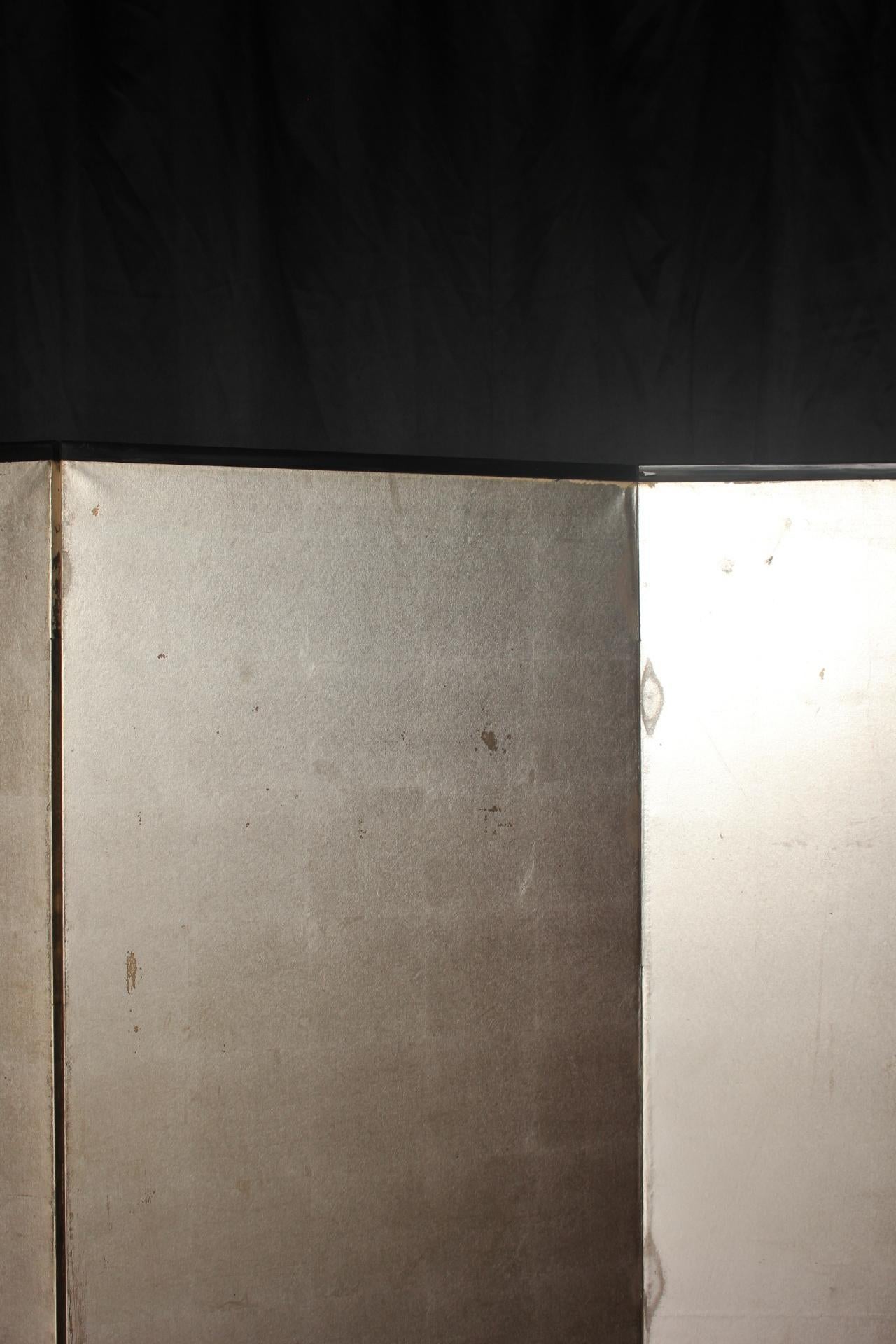 B22 Japanische Antiquitäten 6 Tafeln, Silberpapier, Faltenschirm im Angebot 8