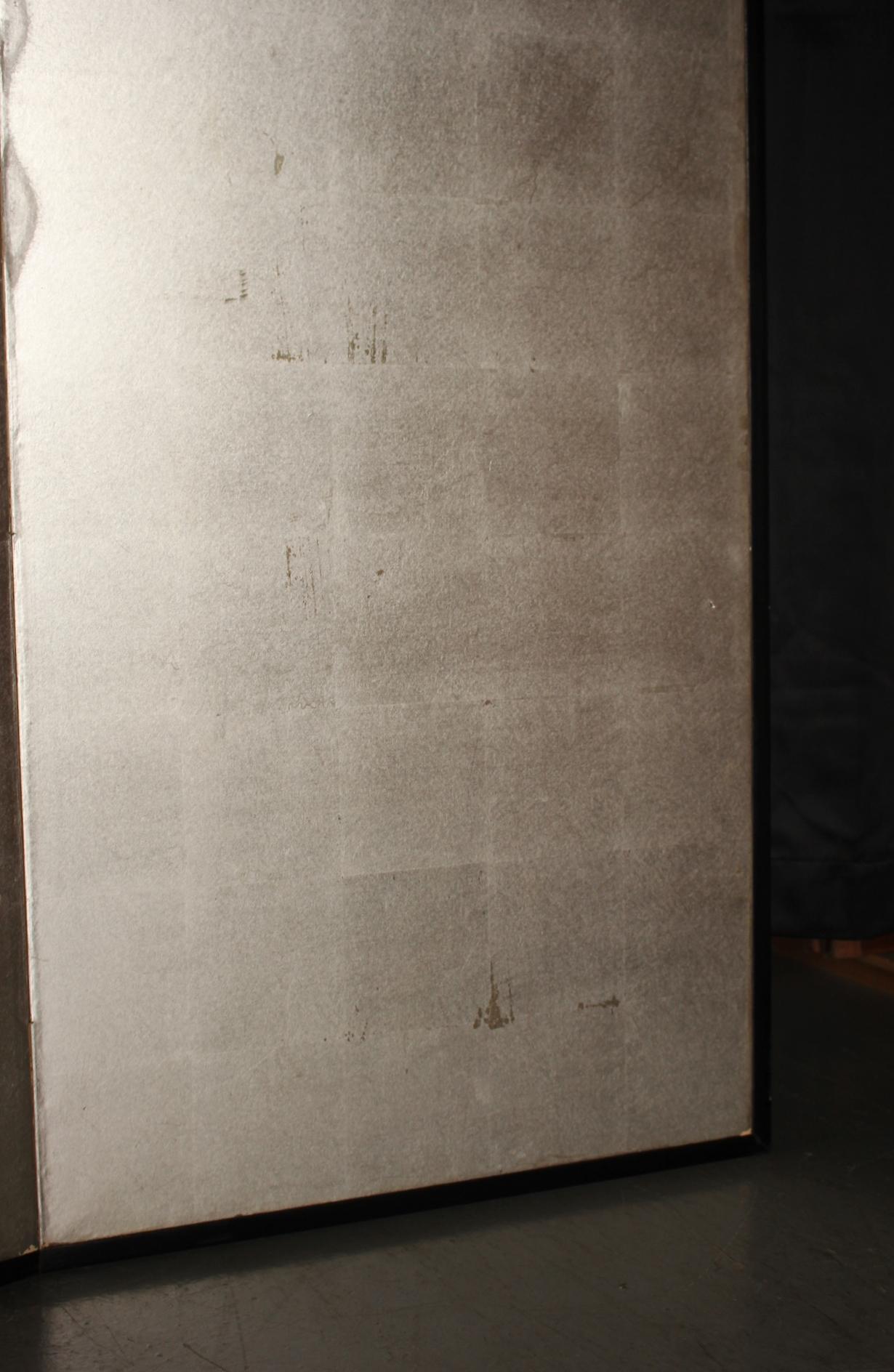 B22 Japanische Antiquitäten 6 Tafeln, Silberpapier, Faltenschirm im Angebot 12