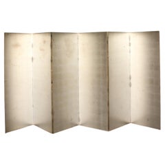 B22 Japanese Antiques 6panels, Silver Paper, folding Screen