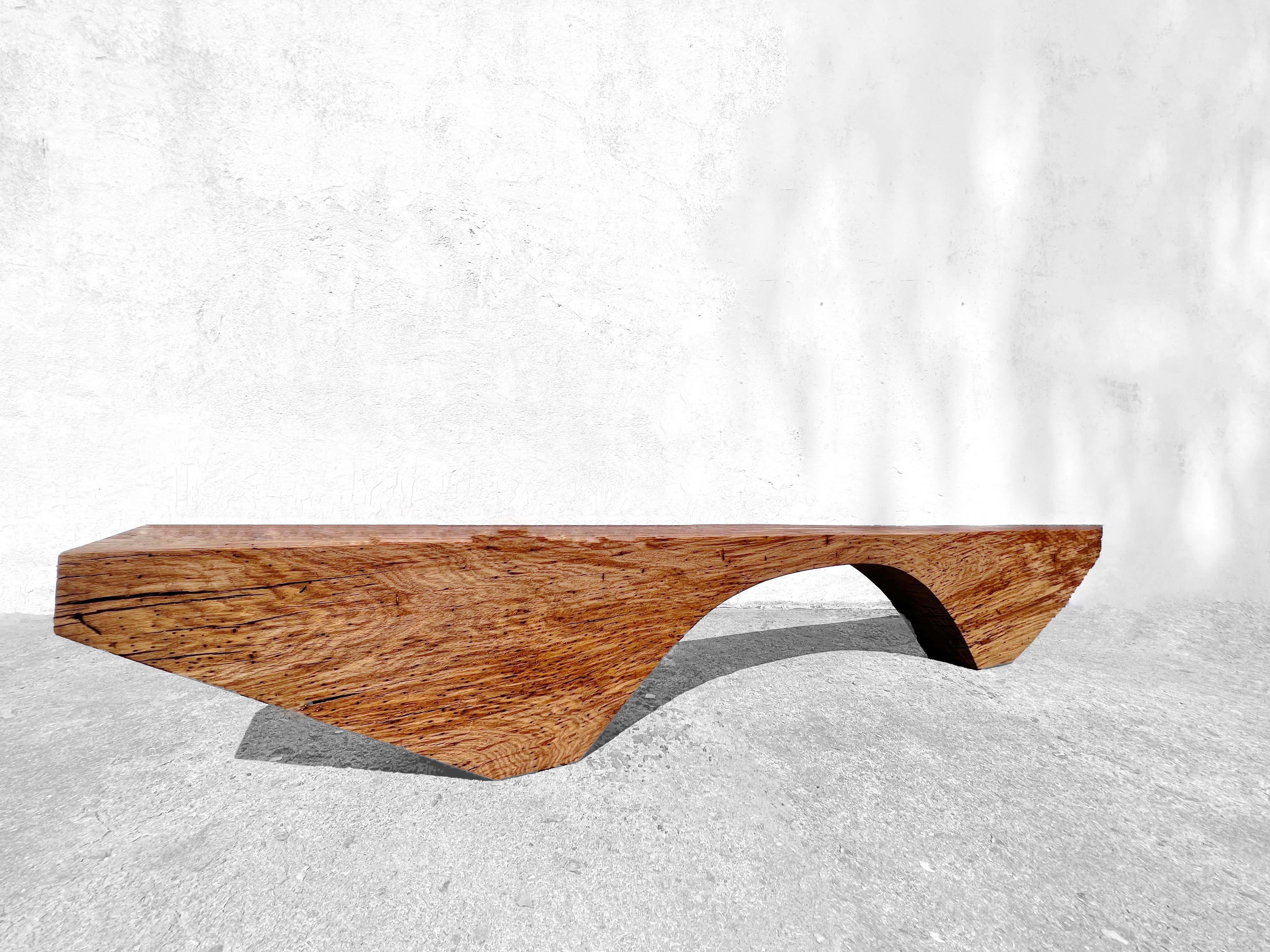Contemporary B2431 Bench in Pointed Oak Wood by Jörg Pietschmann For Sale