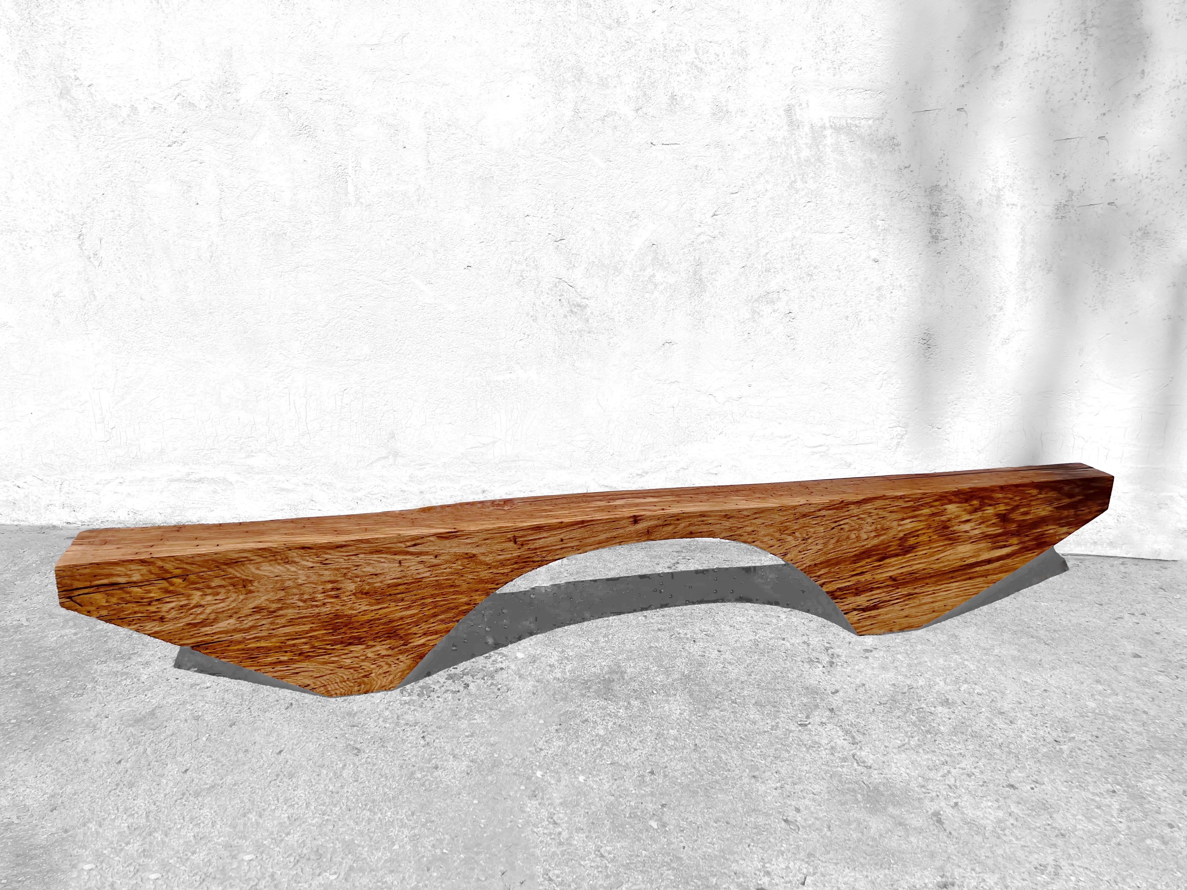 B2431 Bench in Pointed Oak Wood by Jörg Pietschmann For Sale 1