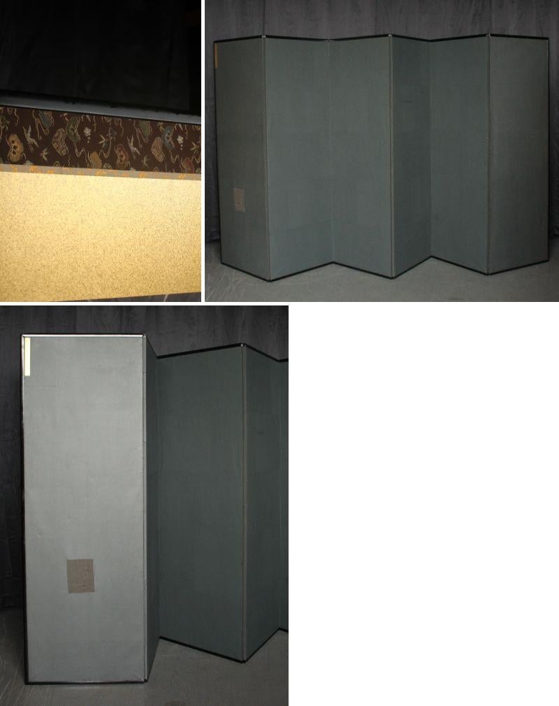 B3 Japanese Antiques 6-panel, gold back, flower & bird duck, folding screen en venta 10