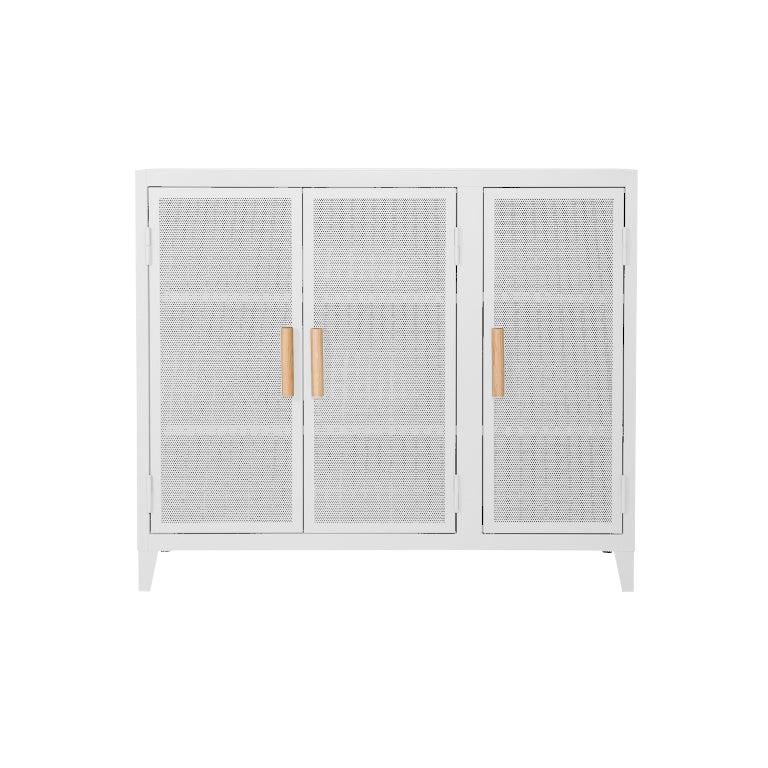 B3 Perforated Low Locker in White by Chantal Andriot and Tolix, US For Sale