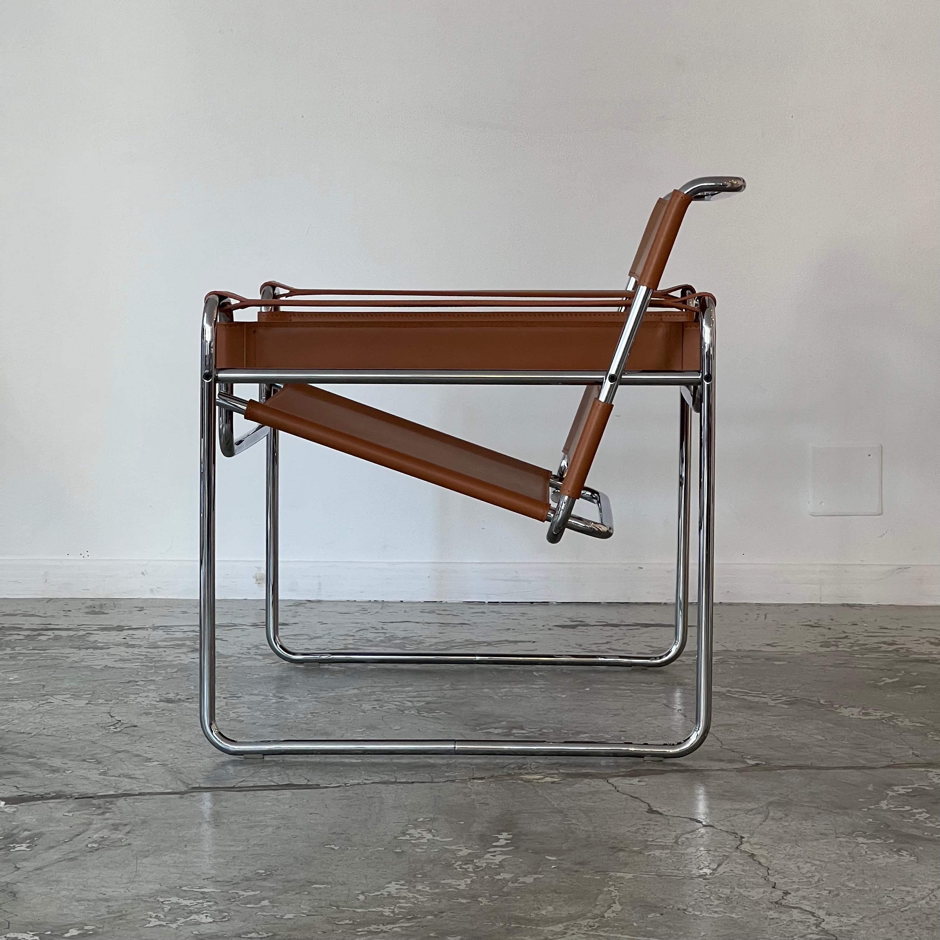 Bauhaus B3 Wassily Armchair by Marcel Breuer Edition Gavina, Italy, 1960 For Sale