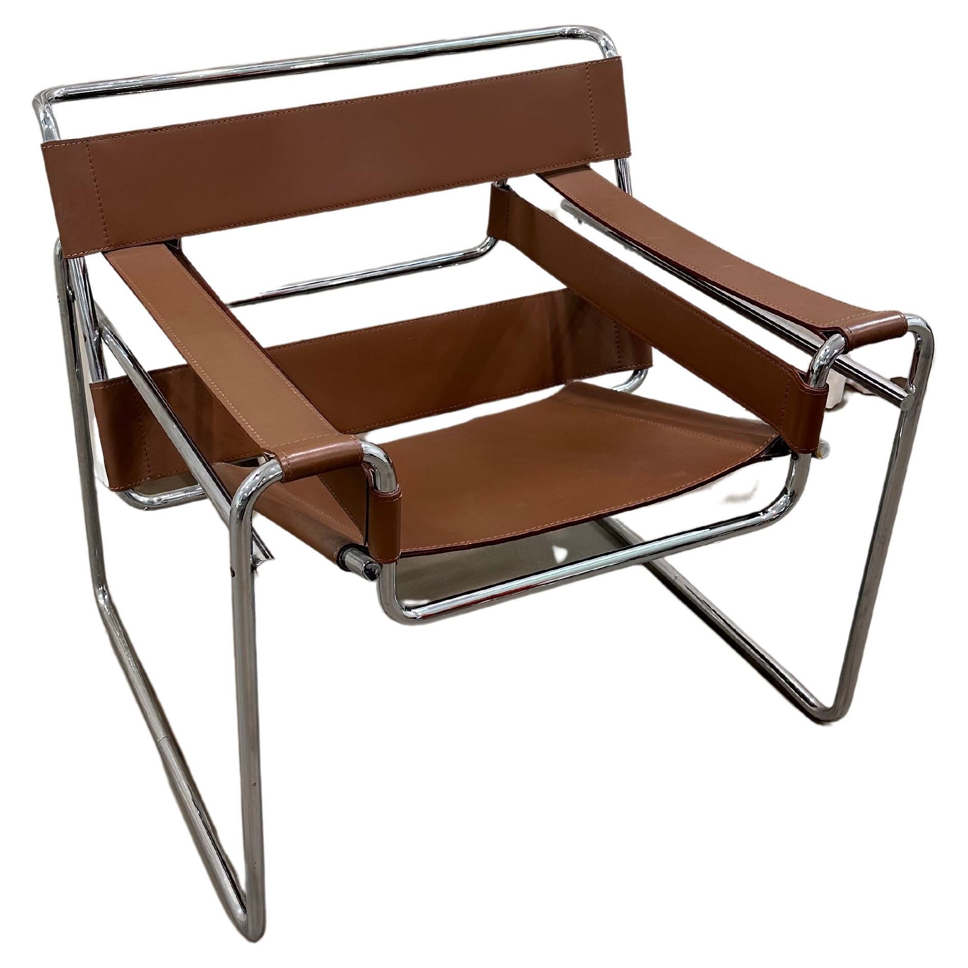 B3 Wassily Armchair by Marcel Breuer Edition Gavina Italy, circa 1960 For Sale