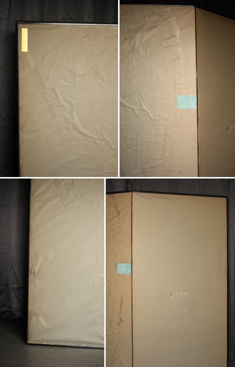 B31 Japanische Antiquitäten 2Tafeln, Papier, Foldes Bildschirm mit Blume im Angebot 13
