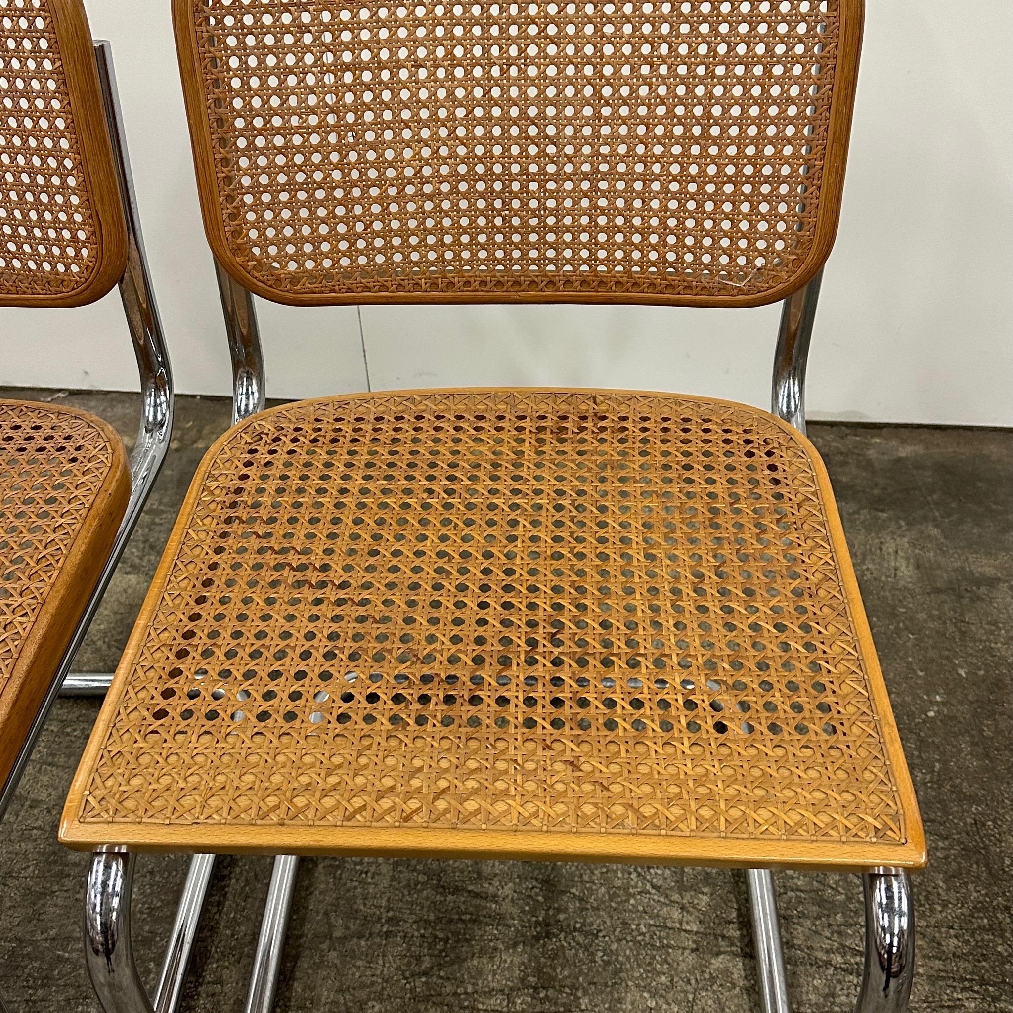 Mid-Century Modern B32 Cesca Chairs by Marcel Breuer for Gavina For Sale