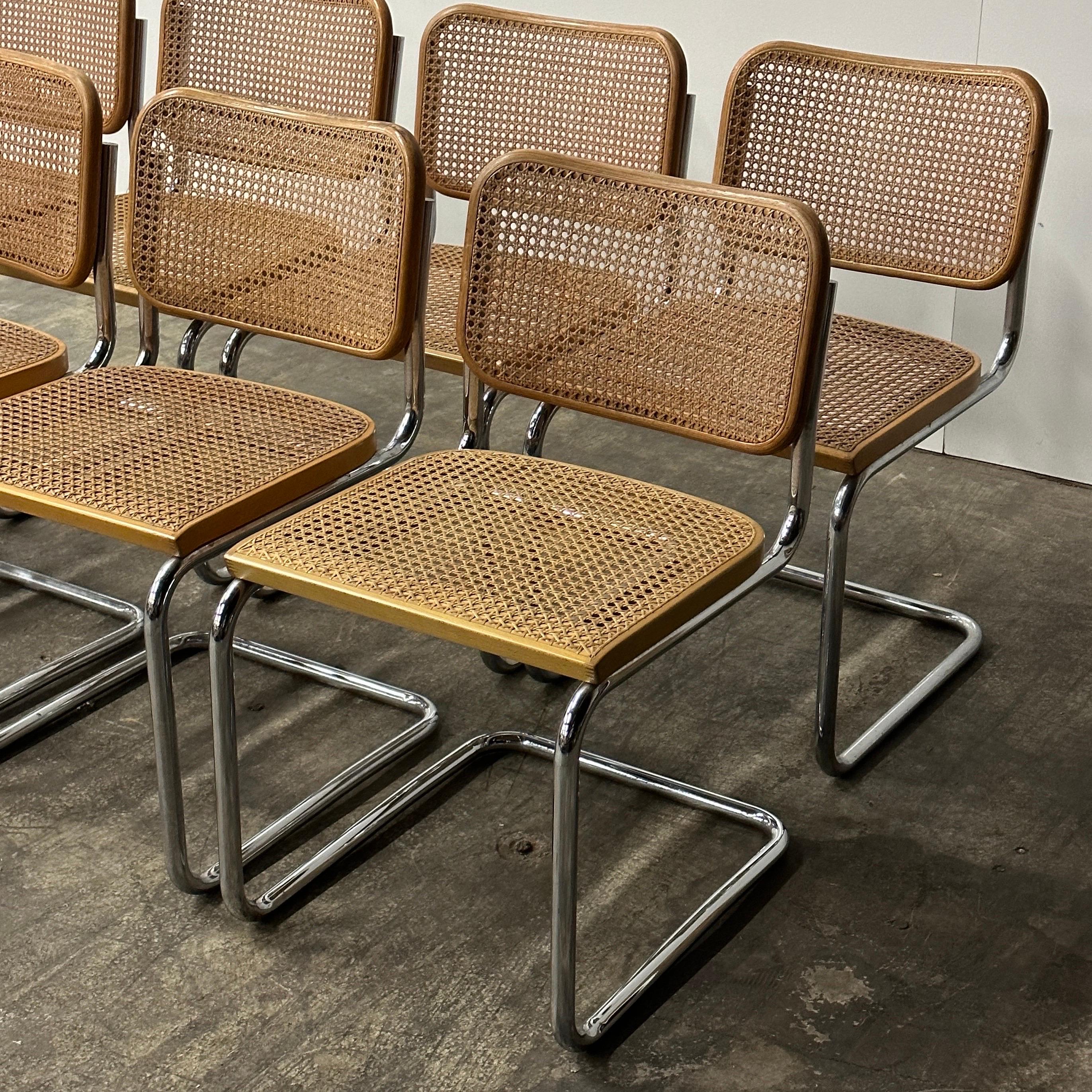 Italian B32 Cesca Chairs by Marcel Breuer for Gavina