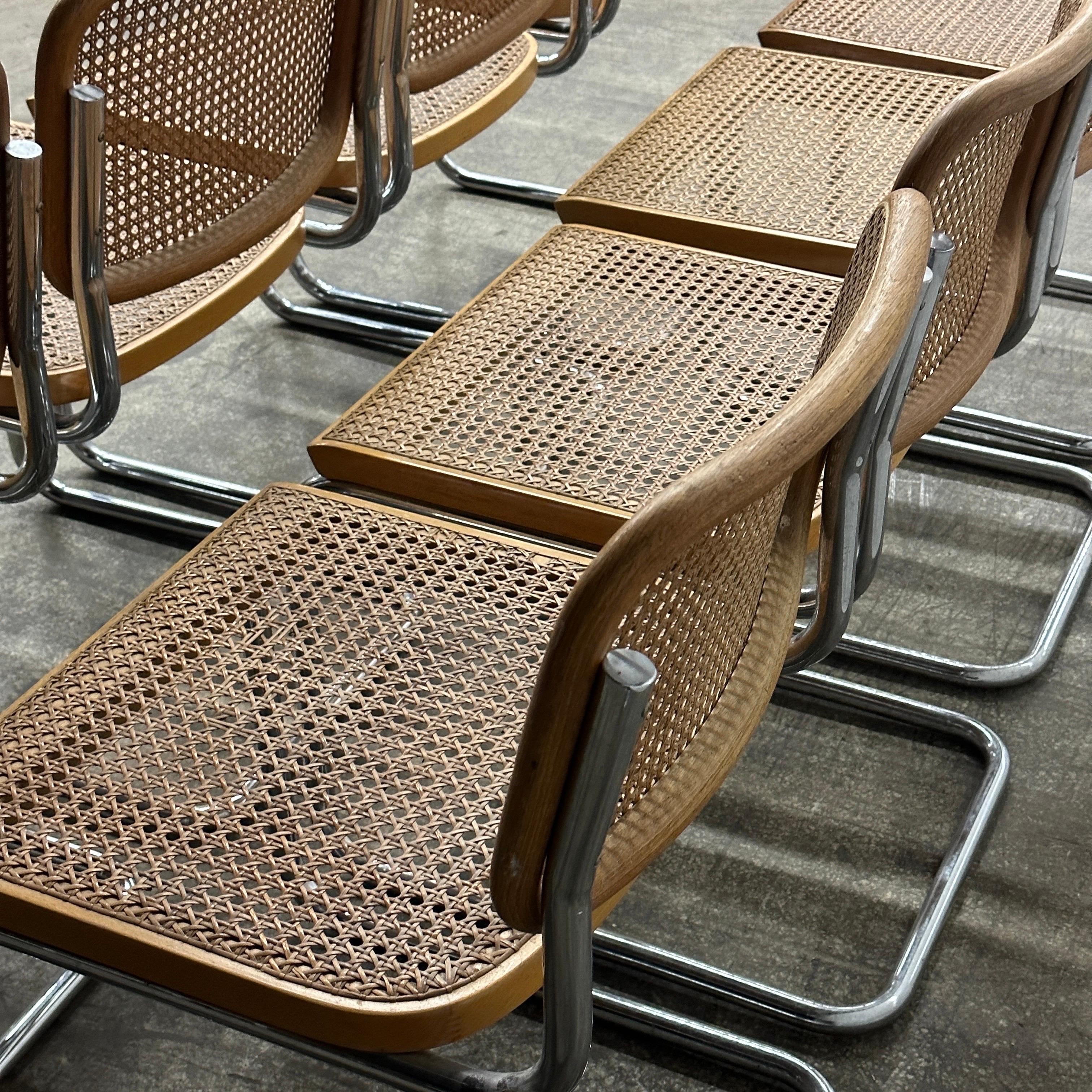 B32 Cesca Chairs by Marcel Breuer for Gavina In Good Condition In Chicago, IL