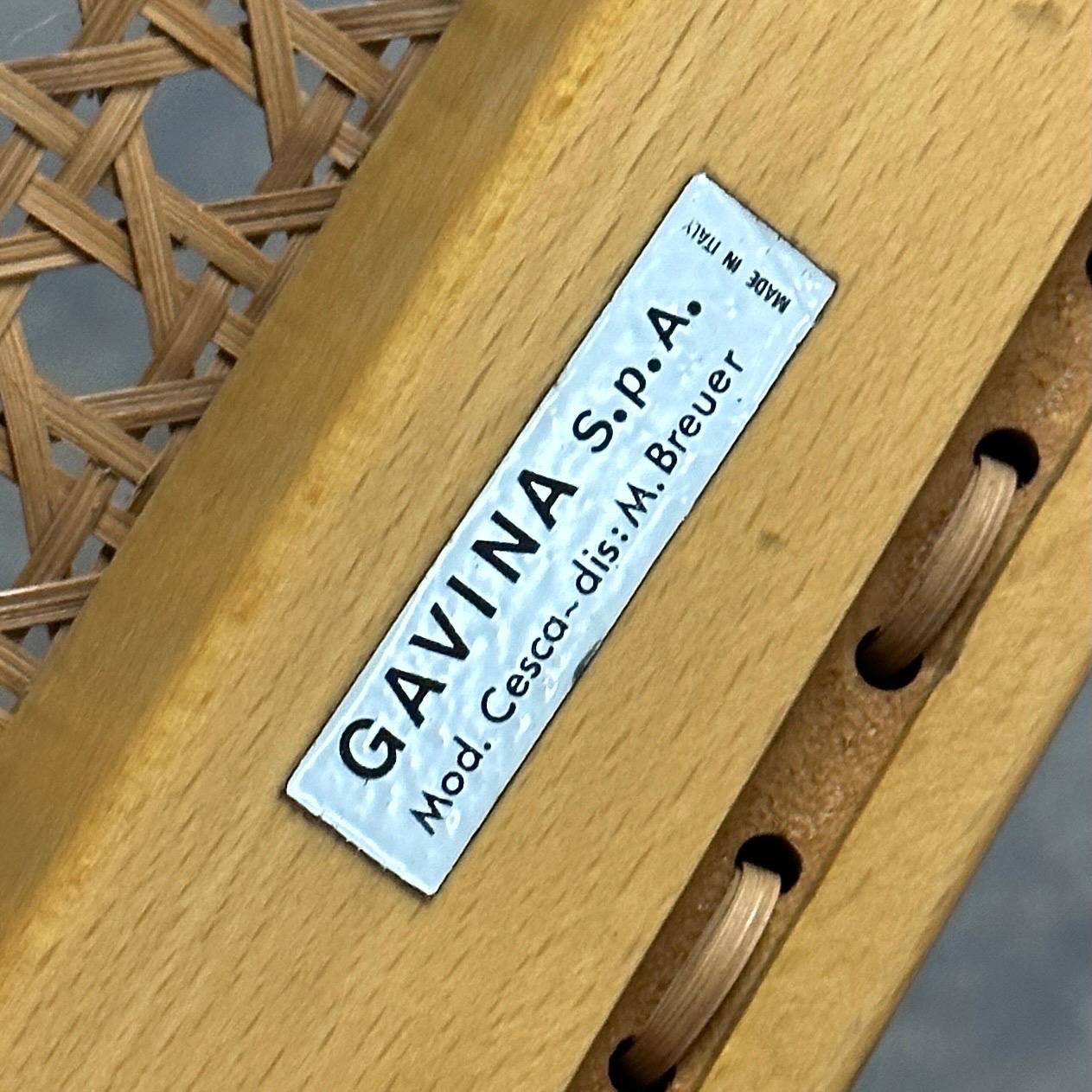 Canne Chaises Cesca B32 de Marcel Breuer pour Gavina