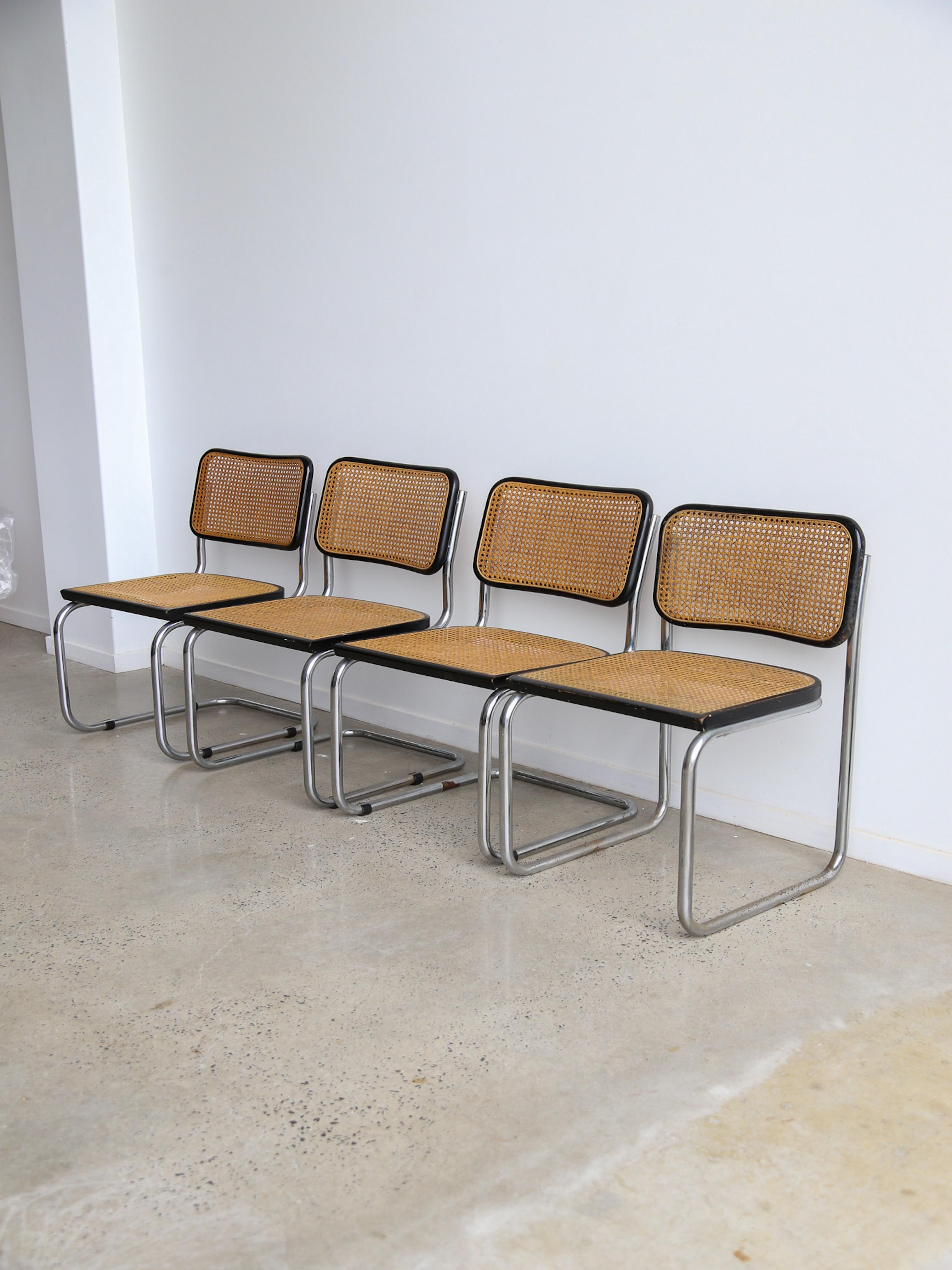Italian B32 Dining Chairs by Marcel Breuer for Gavina 1960s For Sale
