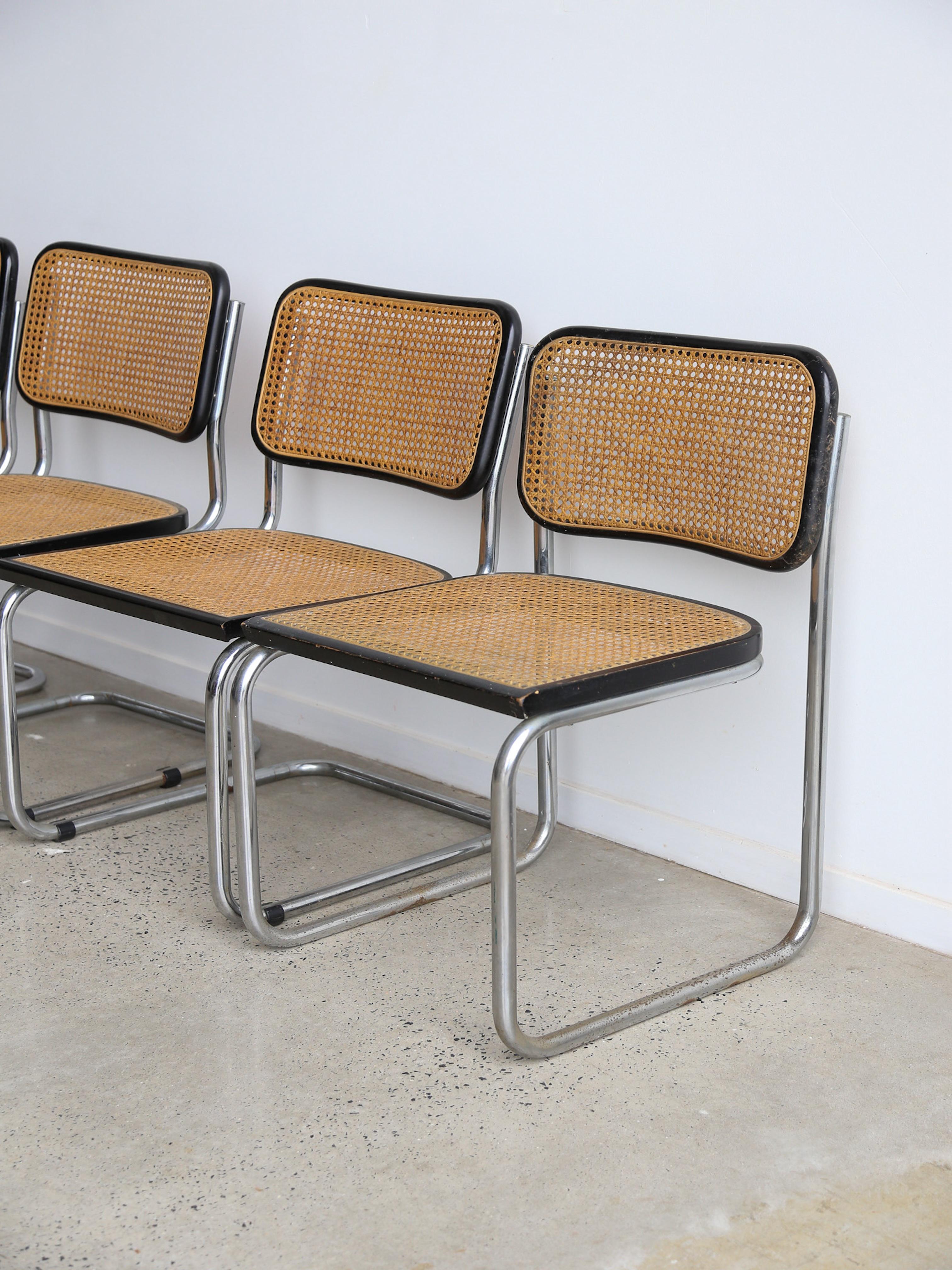 B32 Dining Chairs by Marcel Breuer for Gavina 1960s In Good Condition For Sale In Byron Bay, NSW