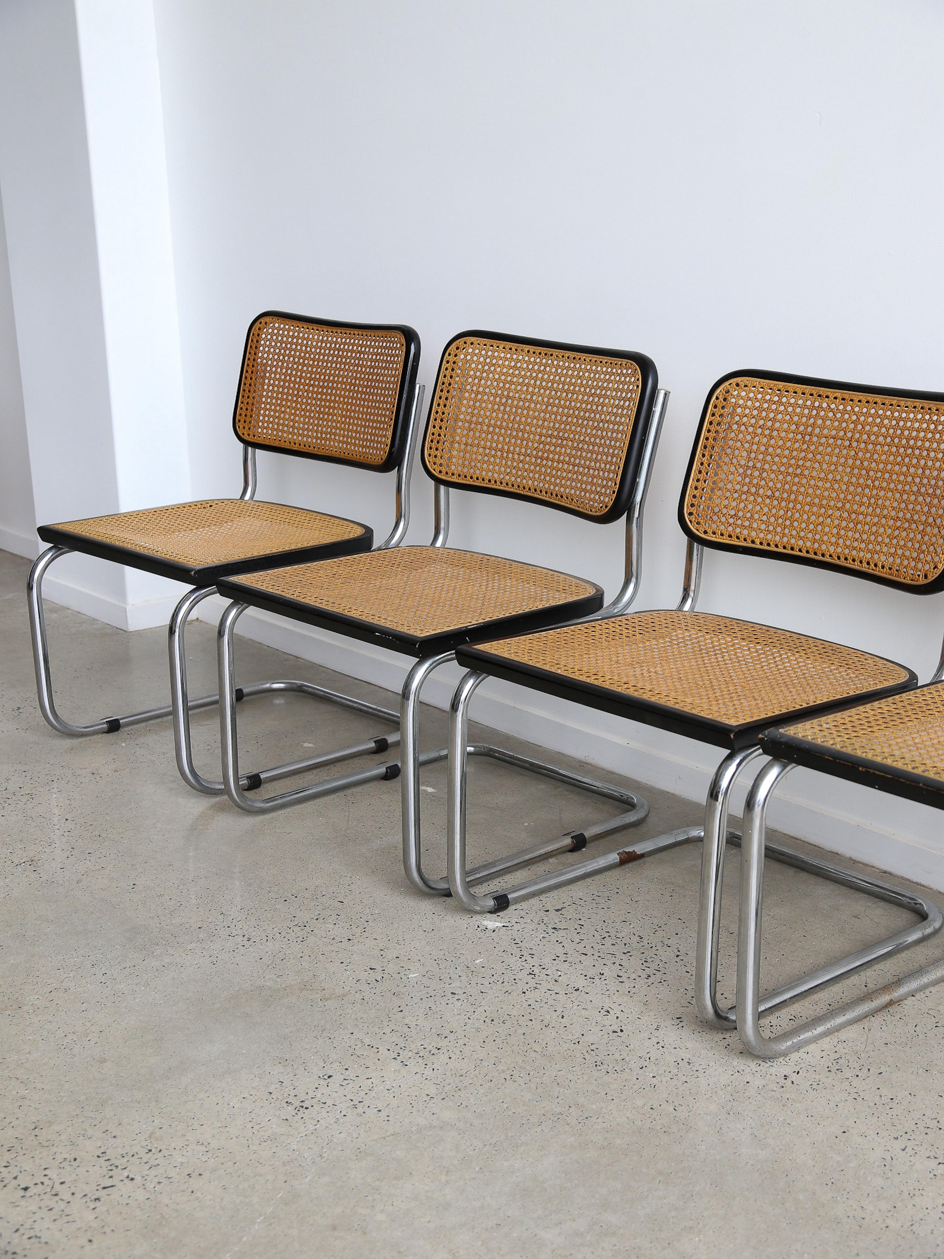 Mid-20th Century B32 Dining Chairs by Marcel Breuer for Gavina 1960s For Sale