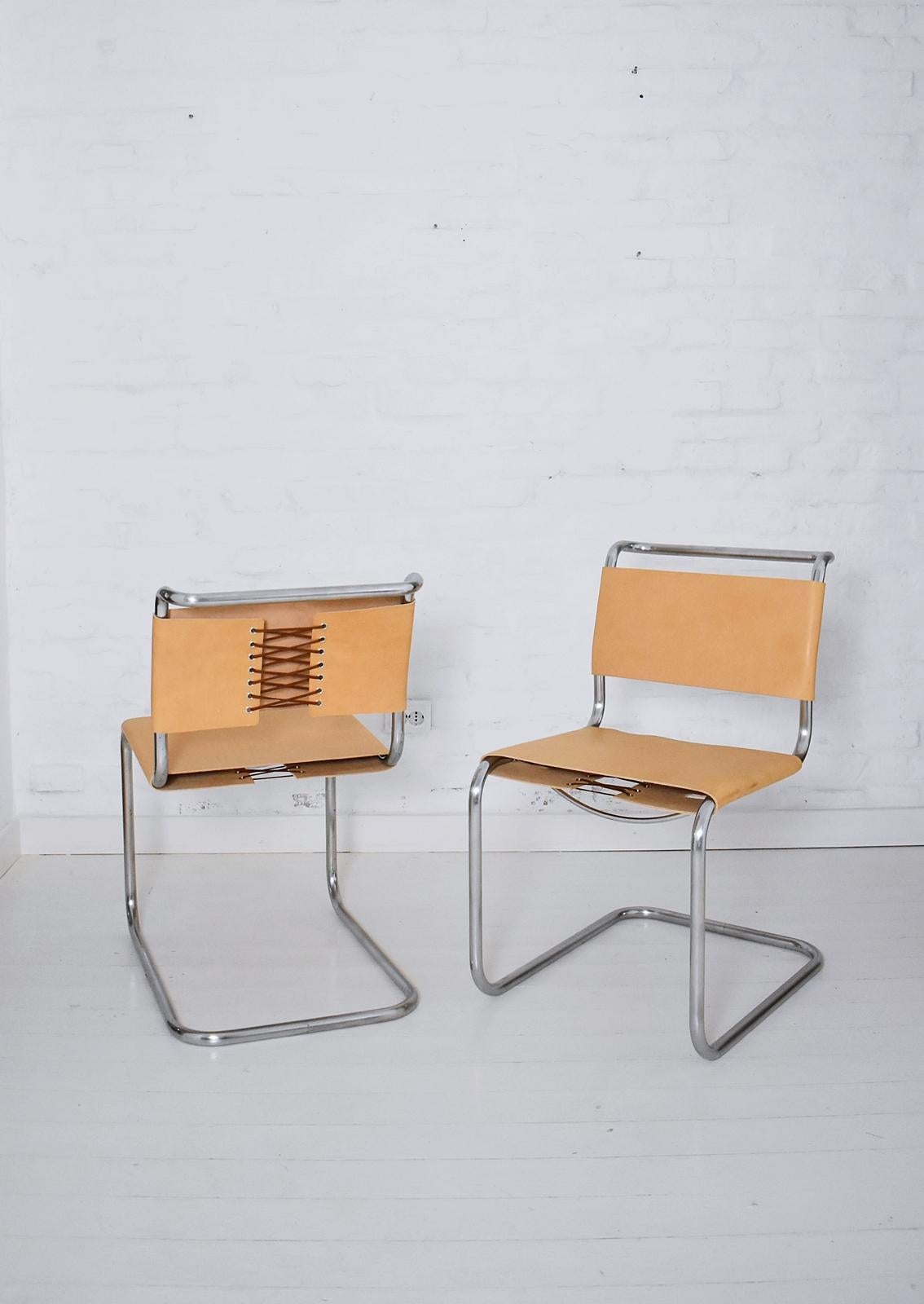 Steel B33 Cantilevered Chair by Marcel Breuer For Sale