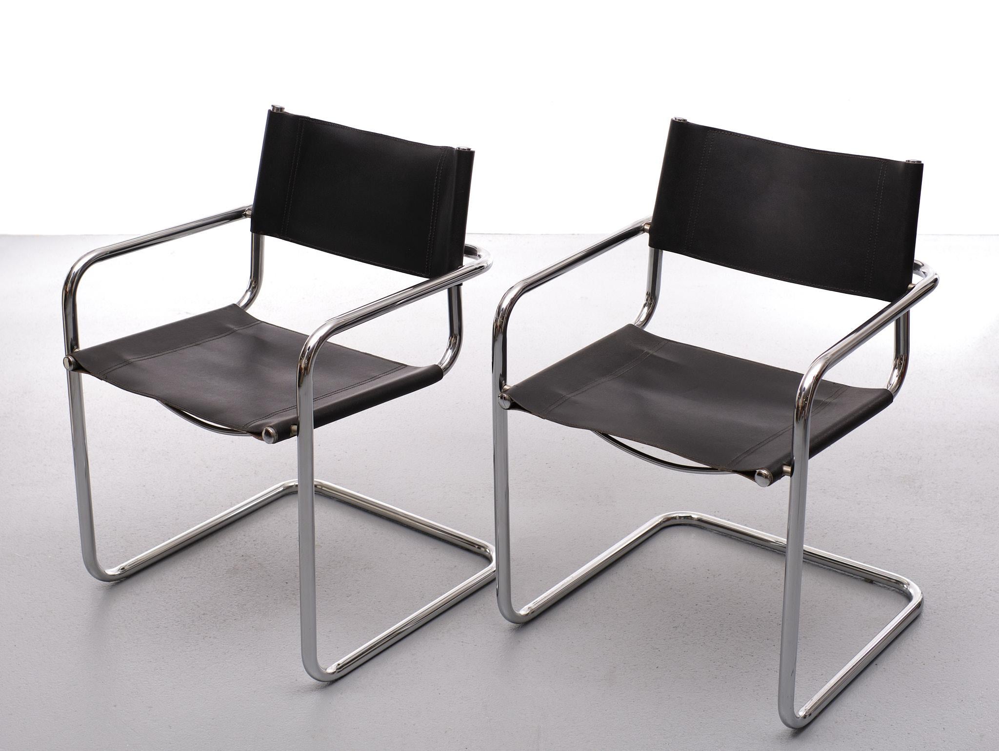 Late 20th Century B34 Cantilever Chairs, Marcel Breuer Design, Bauhaus Chairs, Italy 80 For Sale