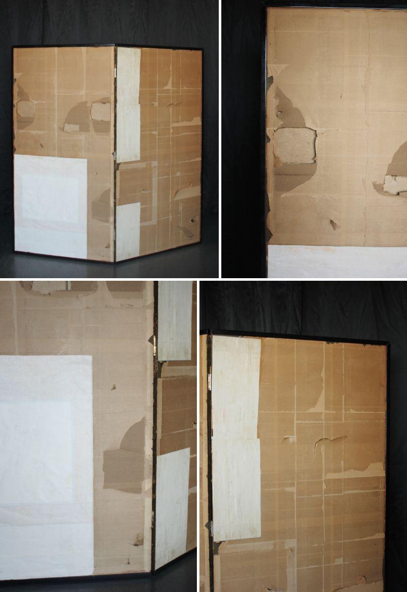 B35 Japanese Antiques Gold background flowers folding screen, 2-panel For Sale 13