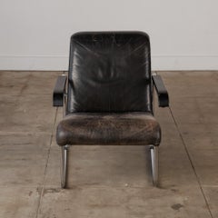 B35 Lounge Chair with Leather Cushion by Marcel Breuer for Thonet