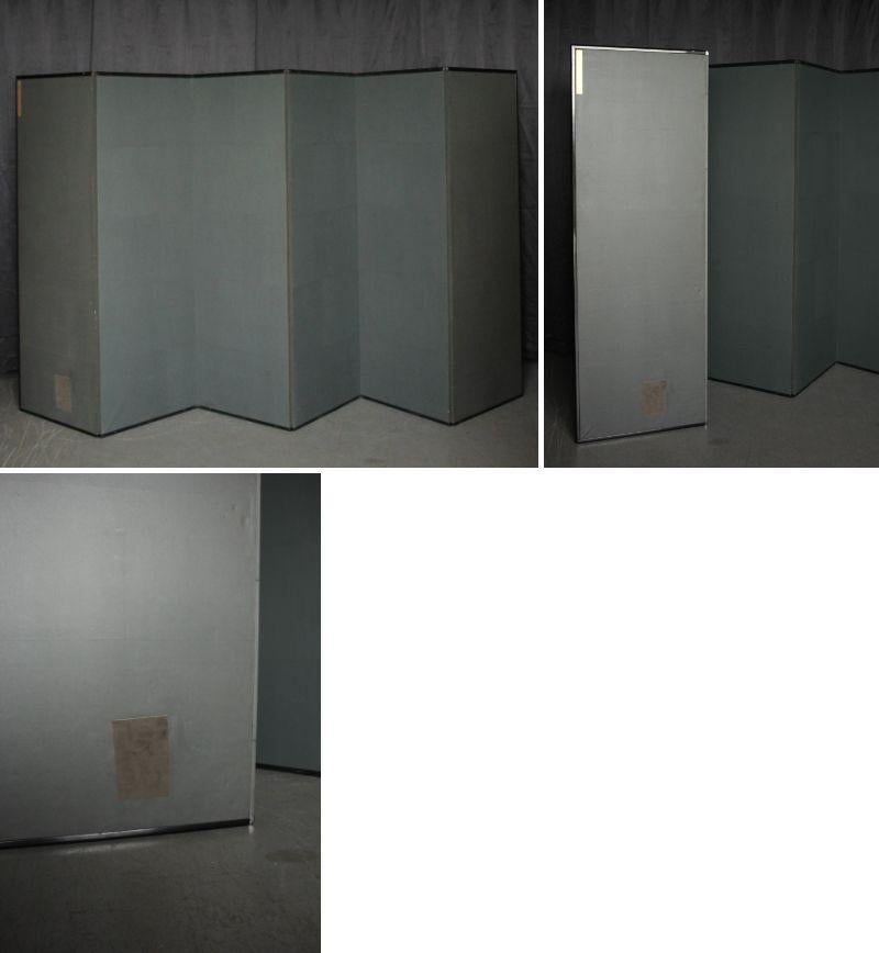 B4 JapaneseAntiques 6panels, Gold back, Flower&bird Chicken Crane, FoldingScreen en venta 12
