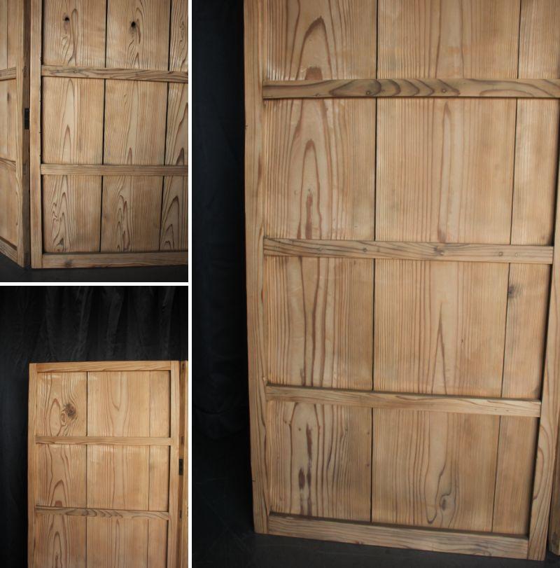 B40 Japanese antique, cedar Byobu folding screen, room dividers For Sale 14