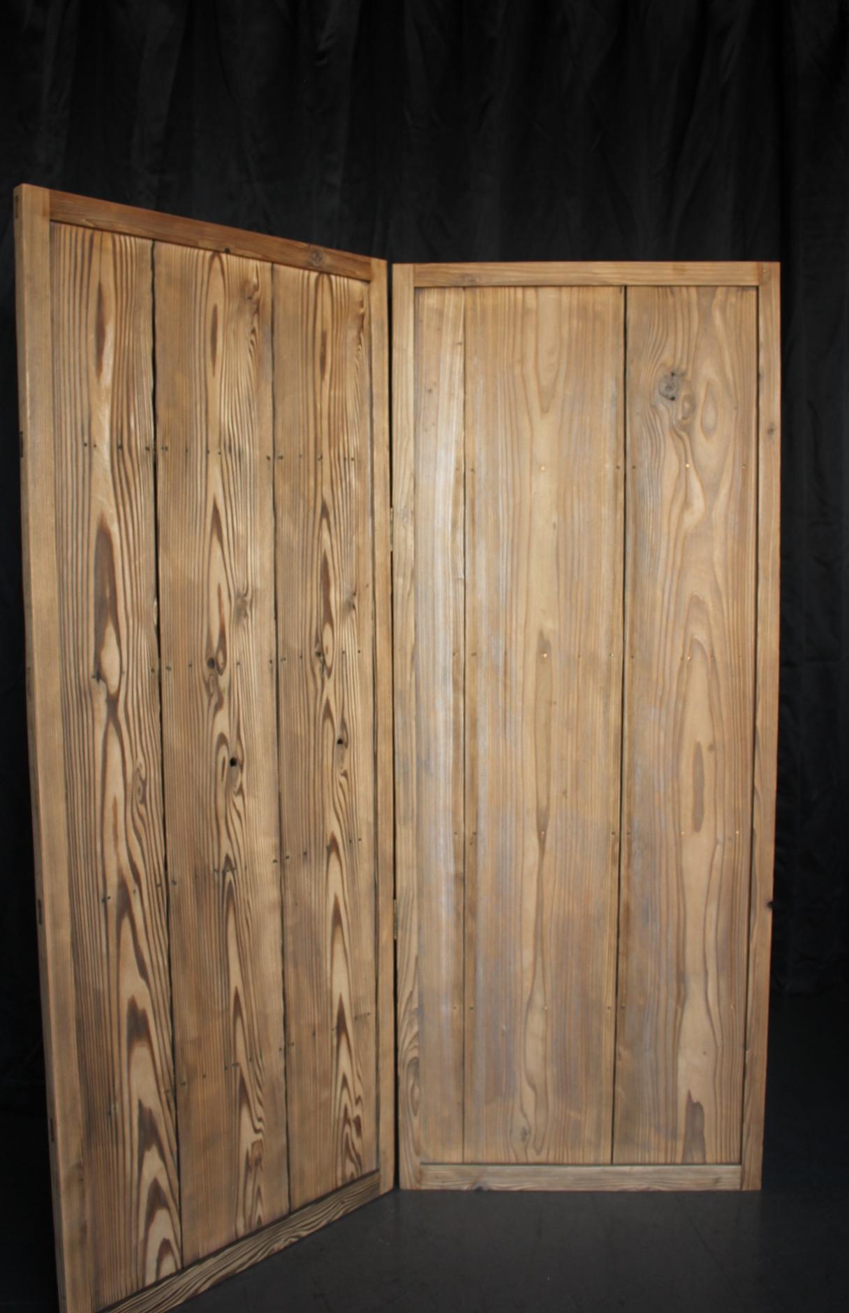 19th Century B40 Japanese antique, cedar Byobu folding screen, room dividers For Sale