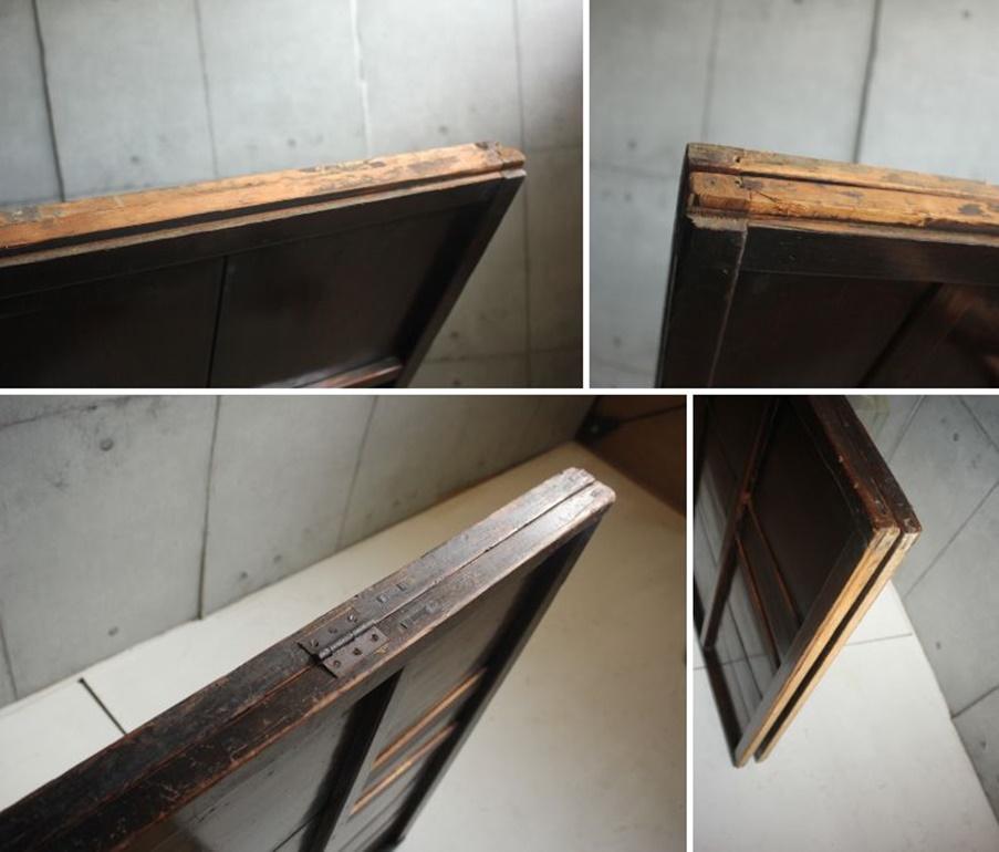 B43 Japanese antique, pine, cedar Byobu folding screen, room dividers For Sale 13