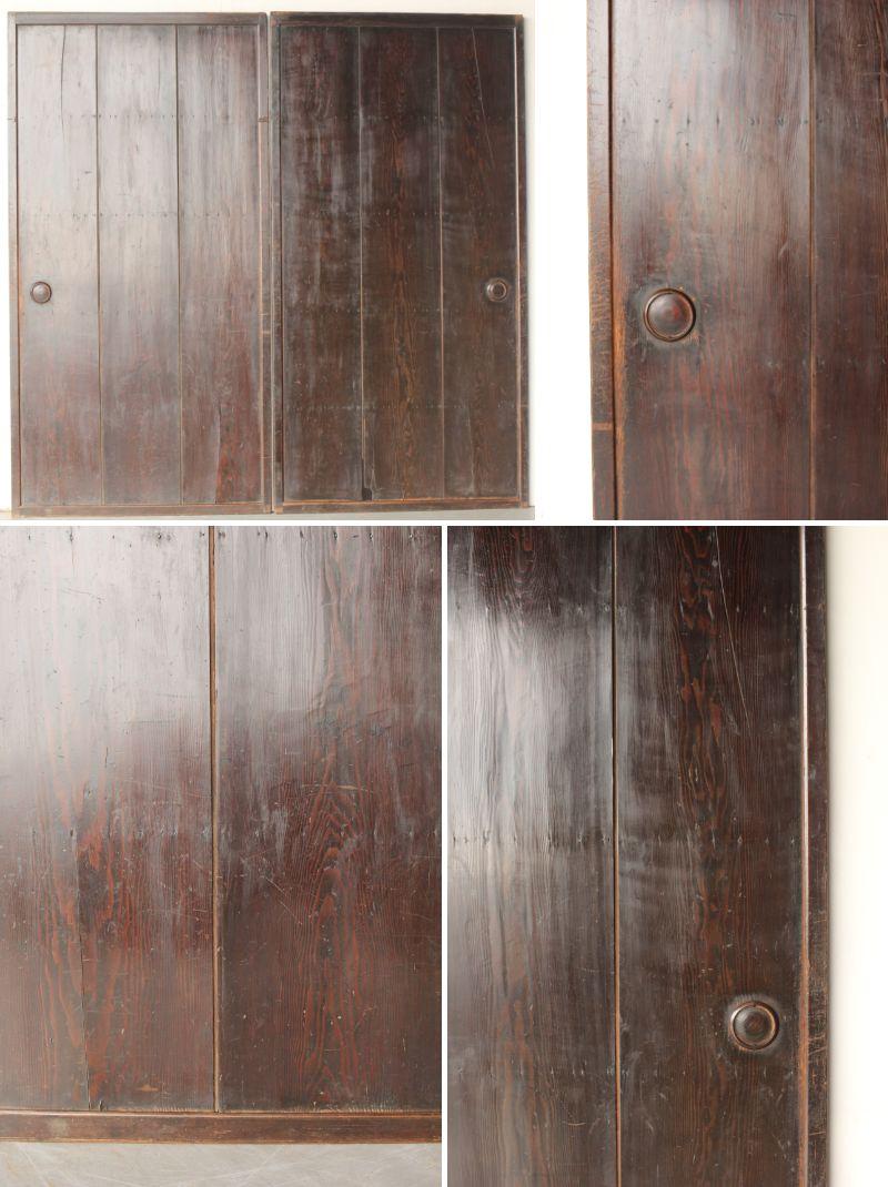 B43 Japanese antique, pine, cedar Byobu folding screen, room dividers For Sale 14