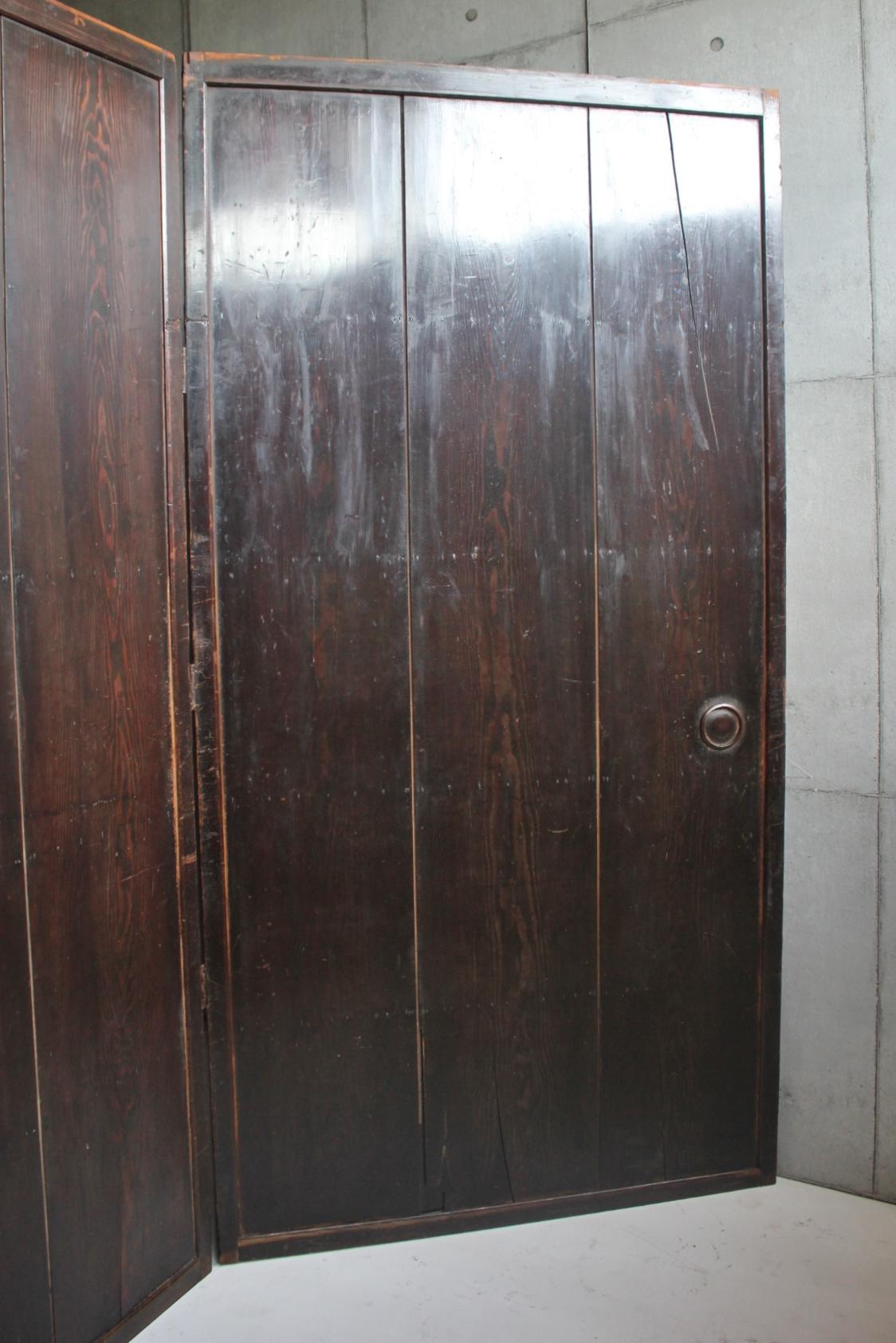 B43 Japanese antique, pine, cedar Byobu folding screen, room dividers For Sale 3