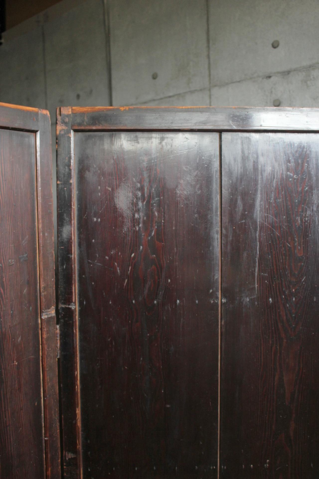 B43 Japanese antique, pine, cedar Byobu folding screen, room dividers For Sale 4