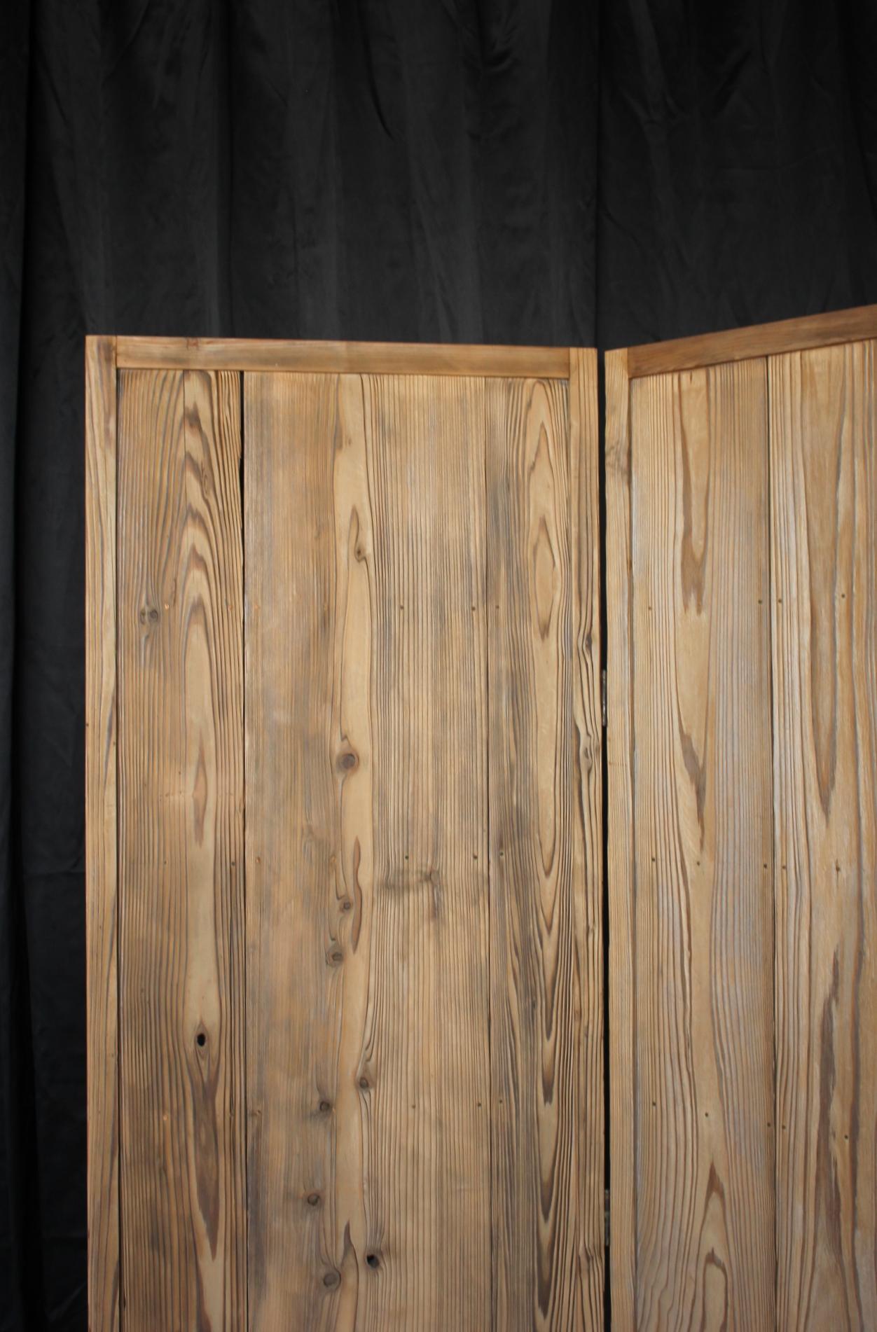 B47 Japanese antique, cedar Byobu folding screen, room dividers In Fair Condition For Sale In Niiza, JP